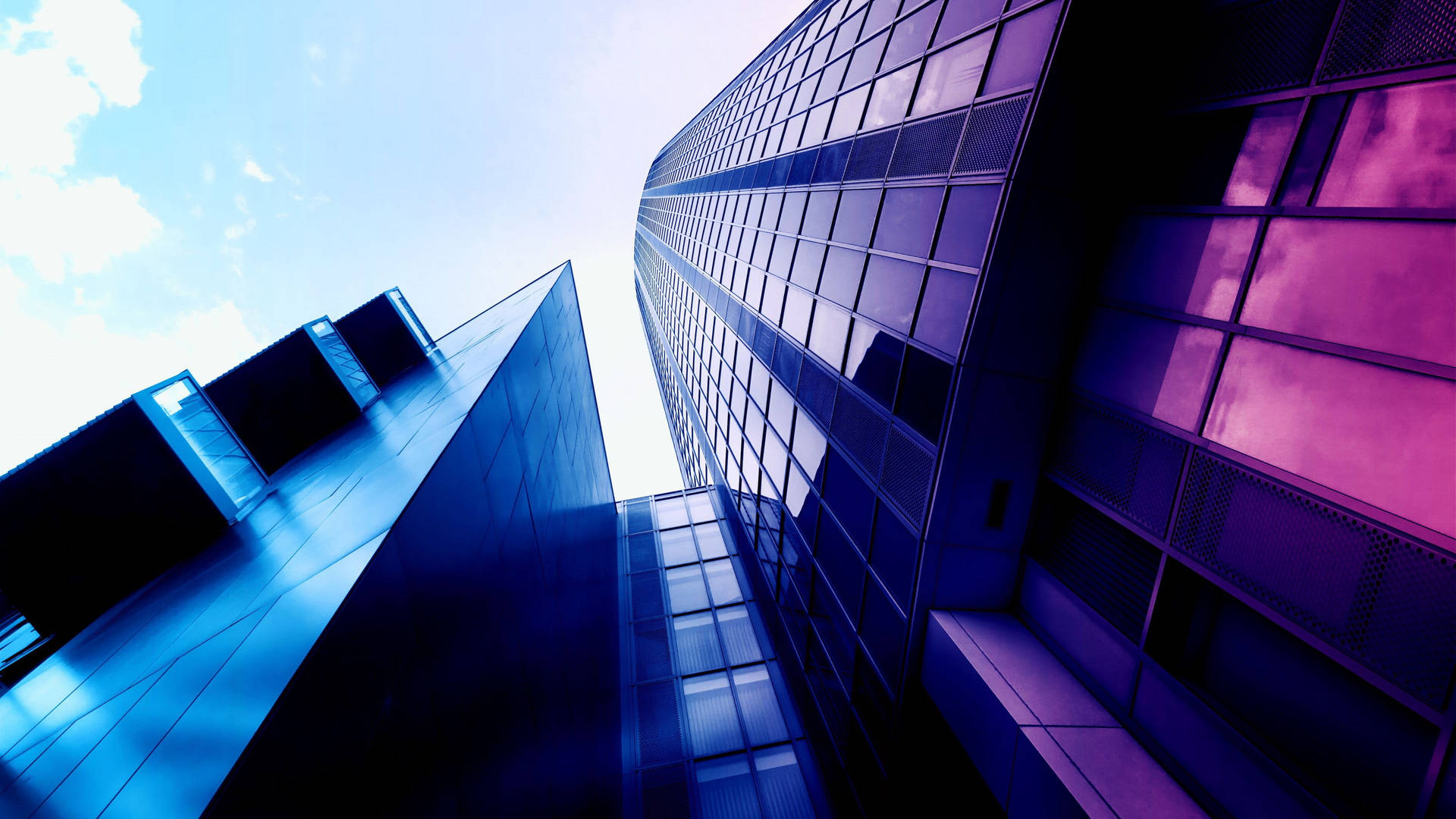 4k Architecture Purple And Blue Buildings Wallpaper