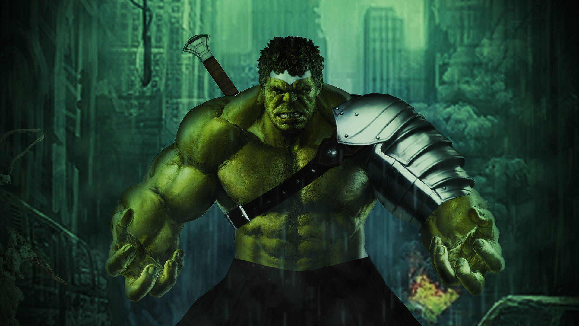 4k Armored Hulk Background