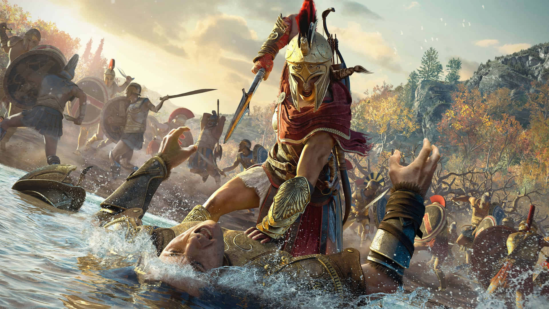 Entrena Ação Com O Papel De Parede De 4k Do Assassin's Creed Odyssey.