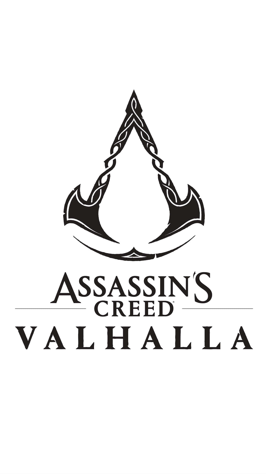 Sfondo4k Di Assassin's Creed Valhalla Con Il Logo Del Gioco