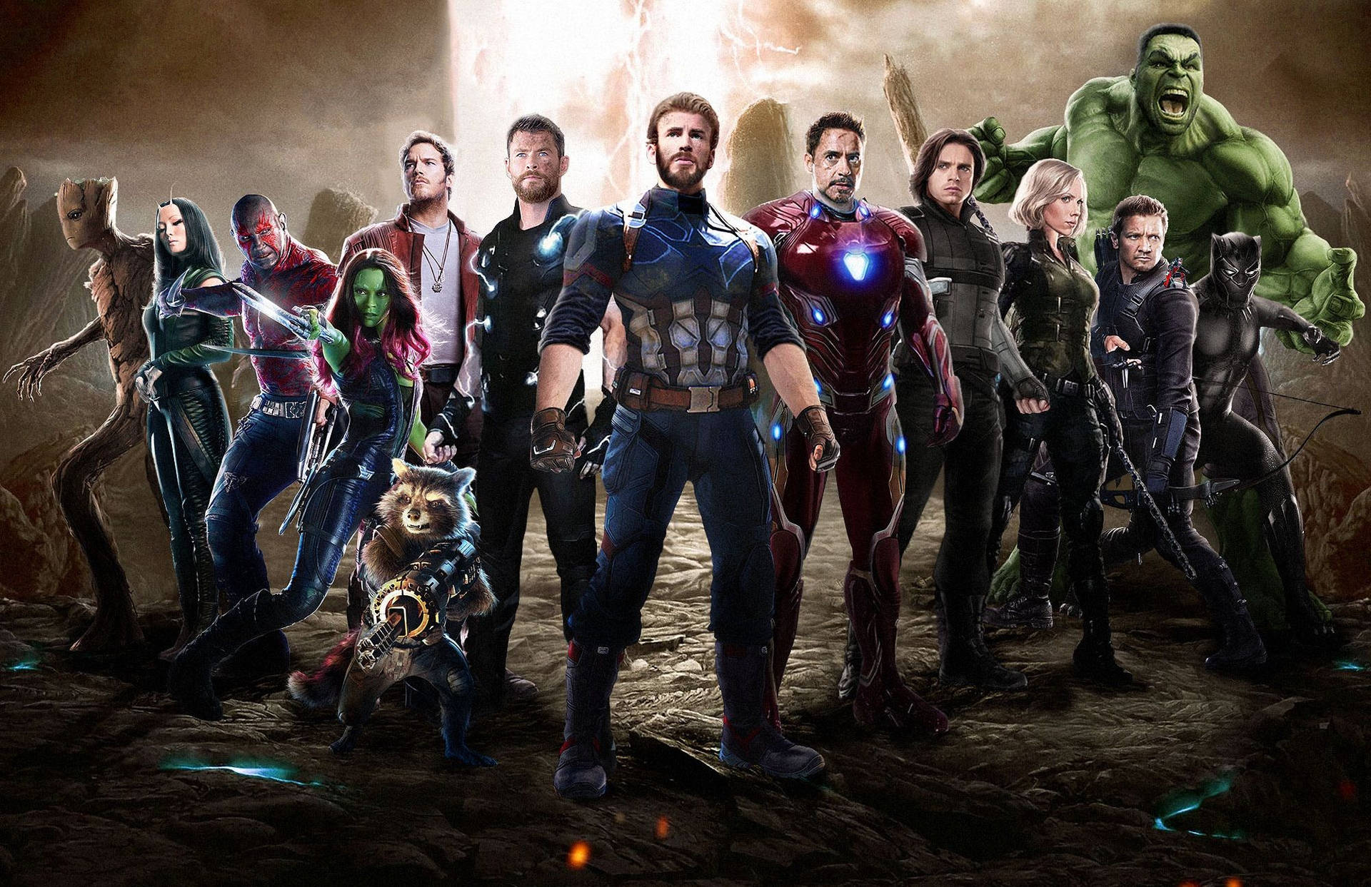 4k Avengers And Guardians Wallpaper