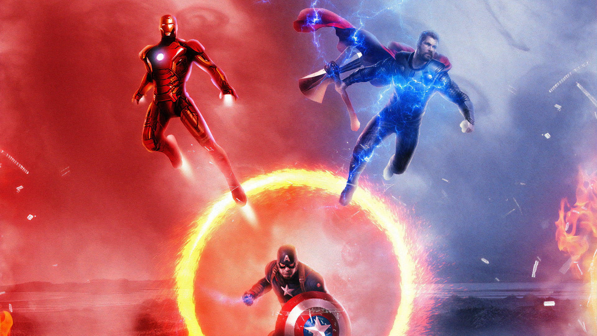 4k Avengers Big Three Heroes Background