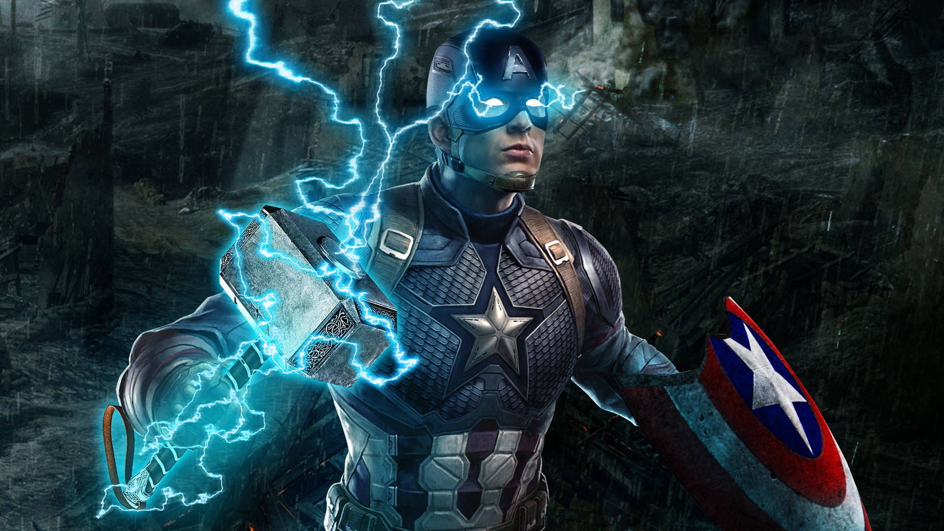 4k Avengers Captain America With Power Background