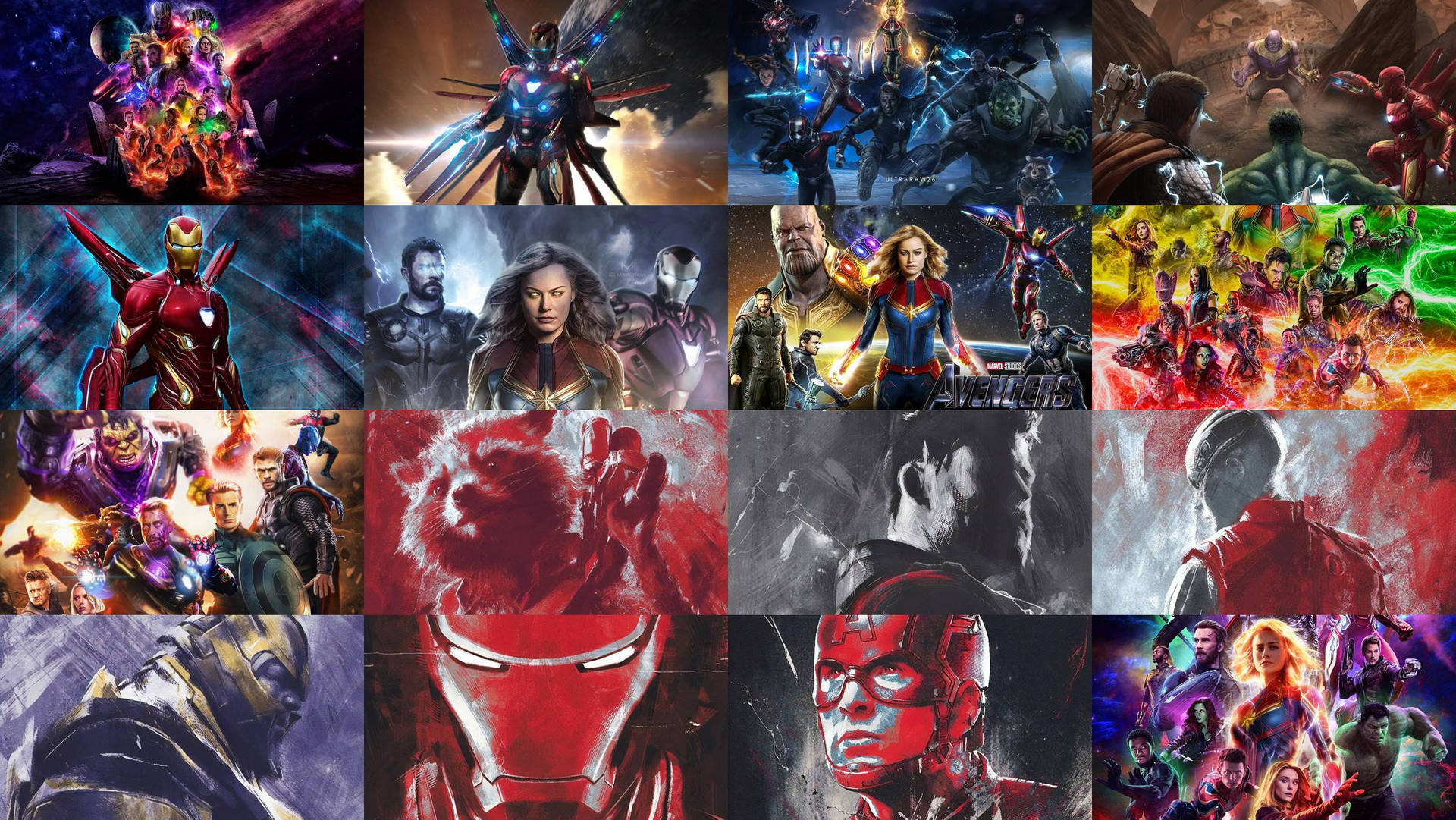 4k Avengers Collage Background