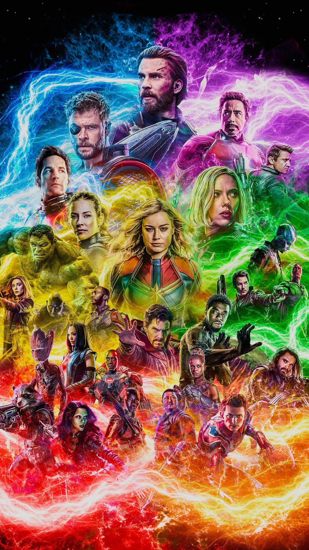 4k Avengers Colorful Portrait Background