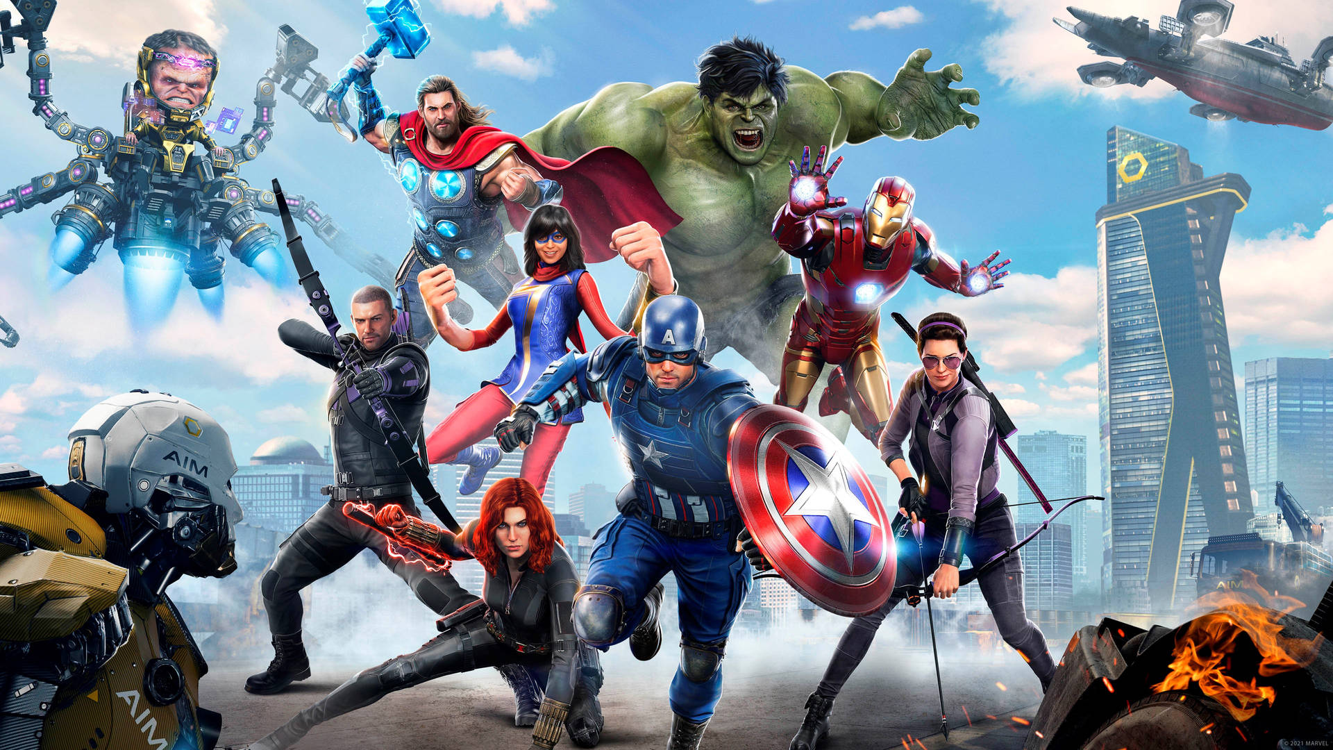 4k Avengers Comic Heroes Background