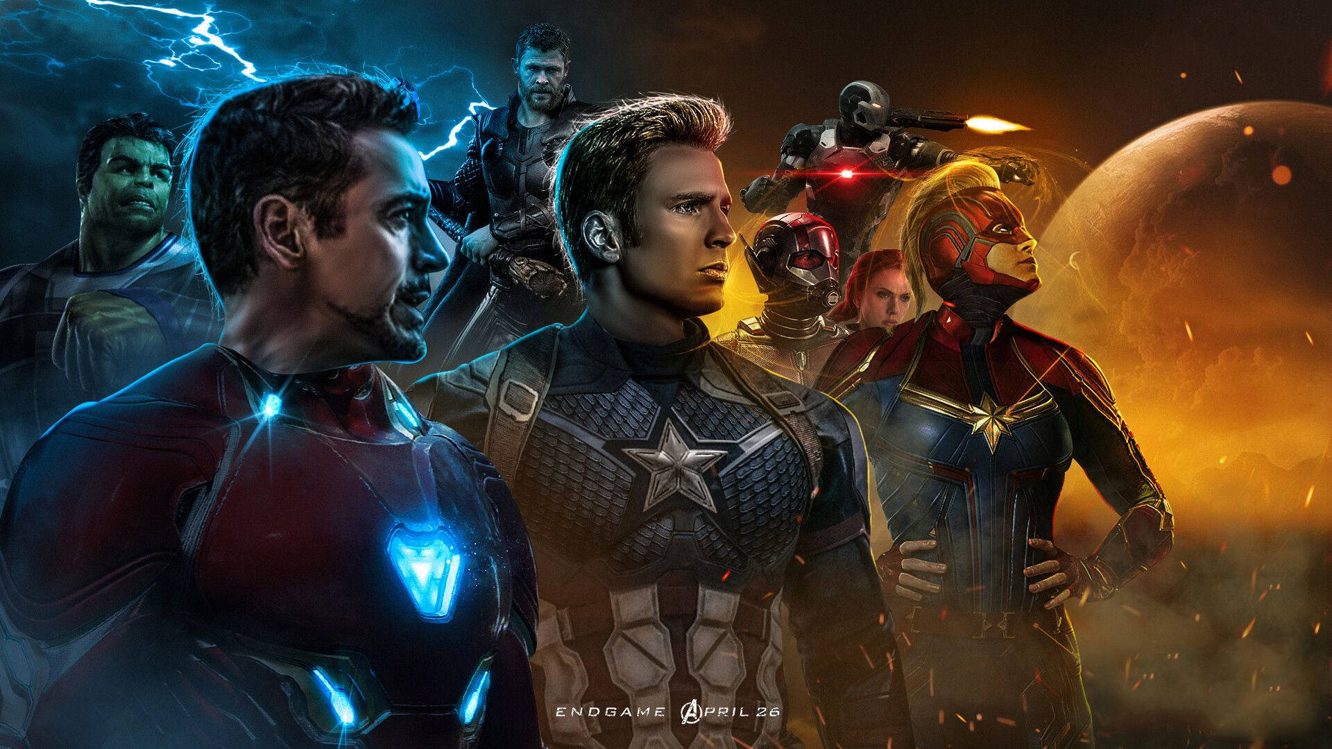 4k Avengers Endgame Digital Art Background