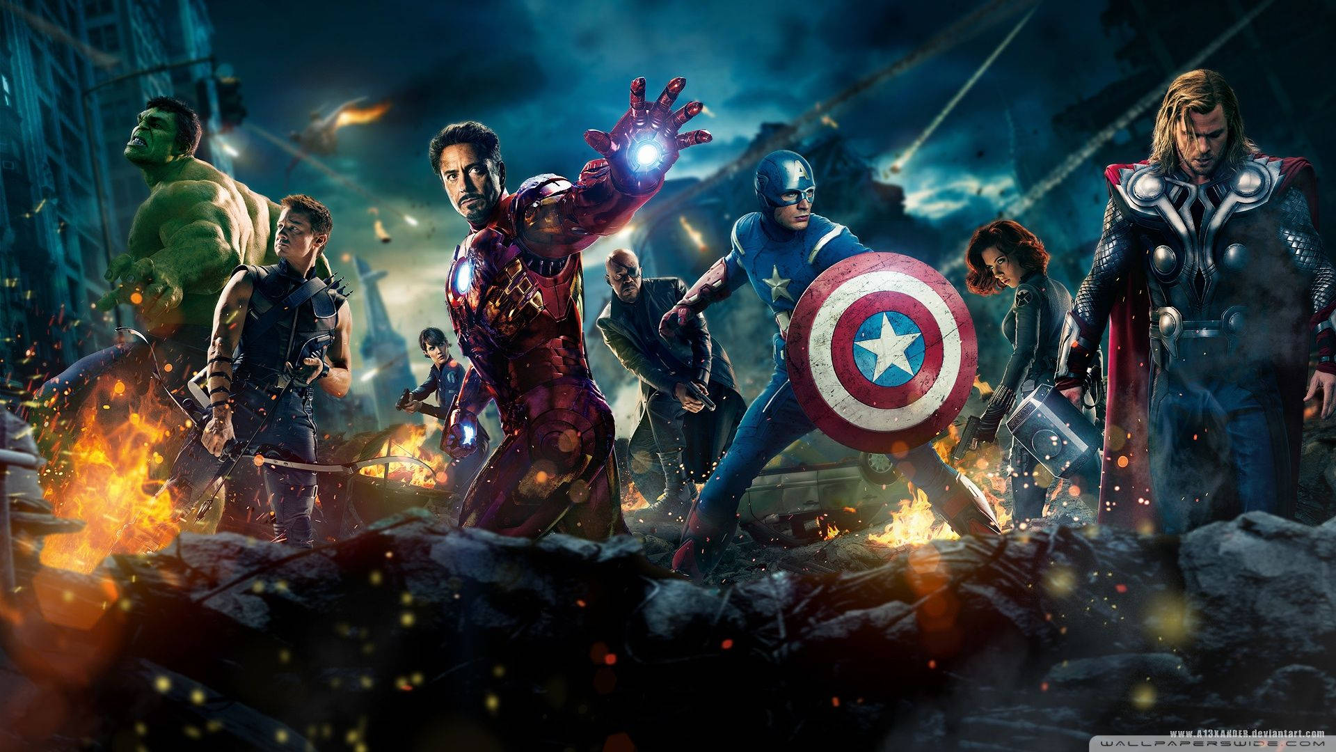 4k Avengers Fight Stance Background