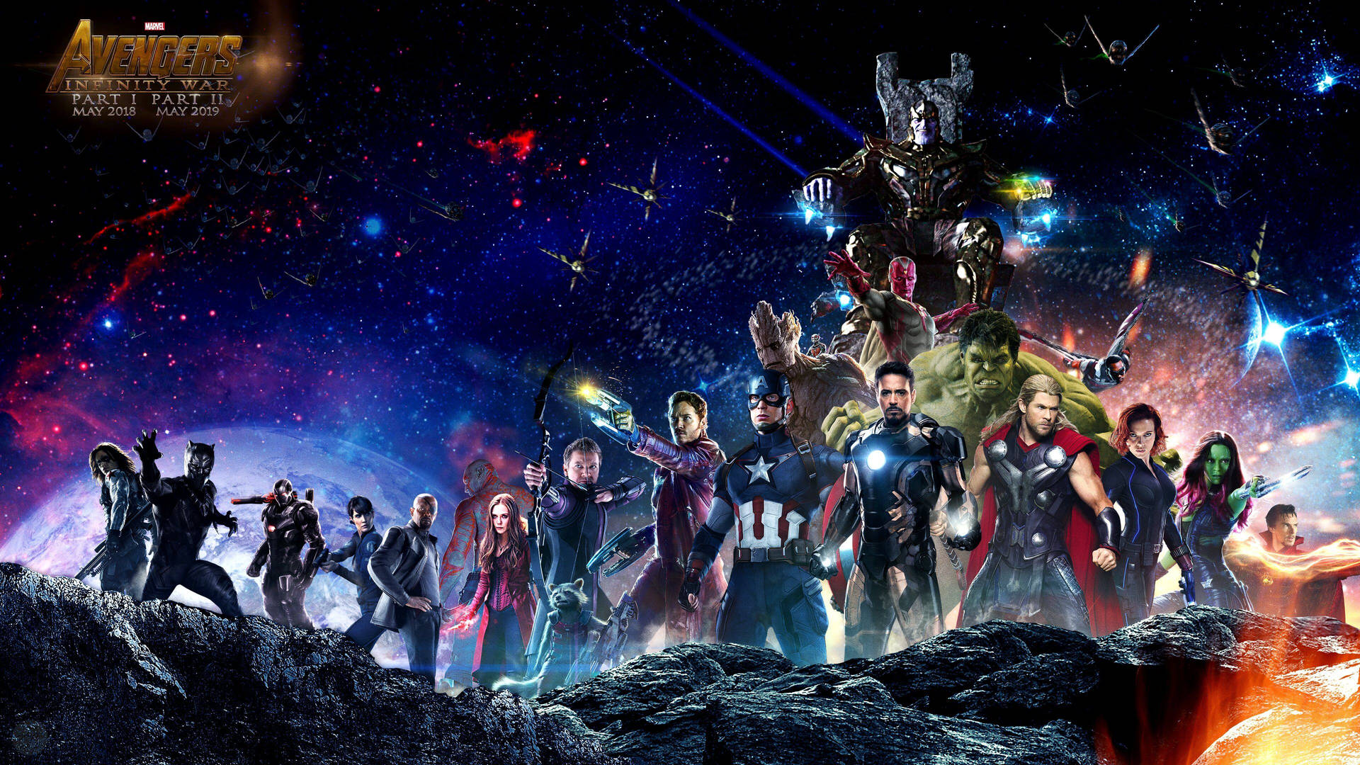 4k Avengers Infinity War Hele Rollebesætningen Wallpaper