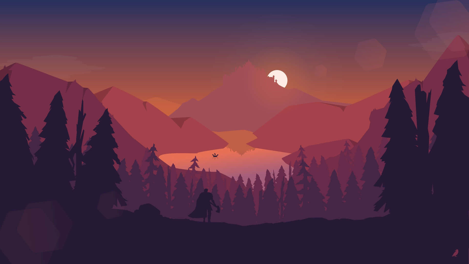 Man And Mountains Silhouette 4K Background
