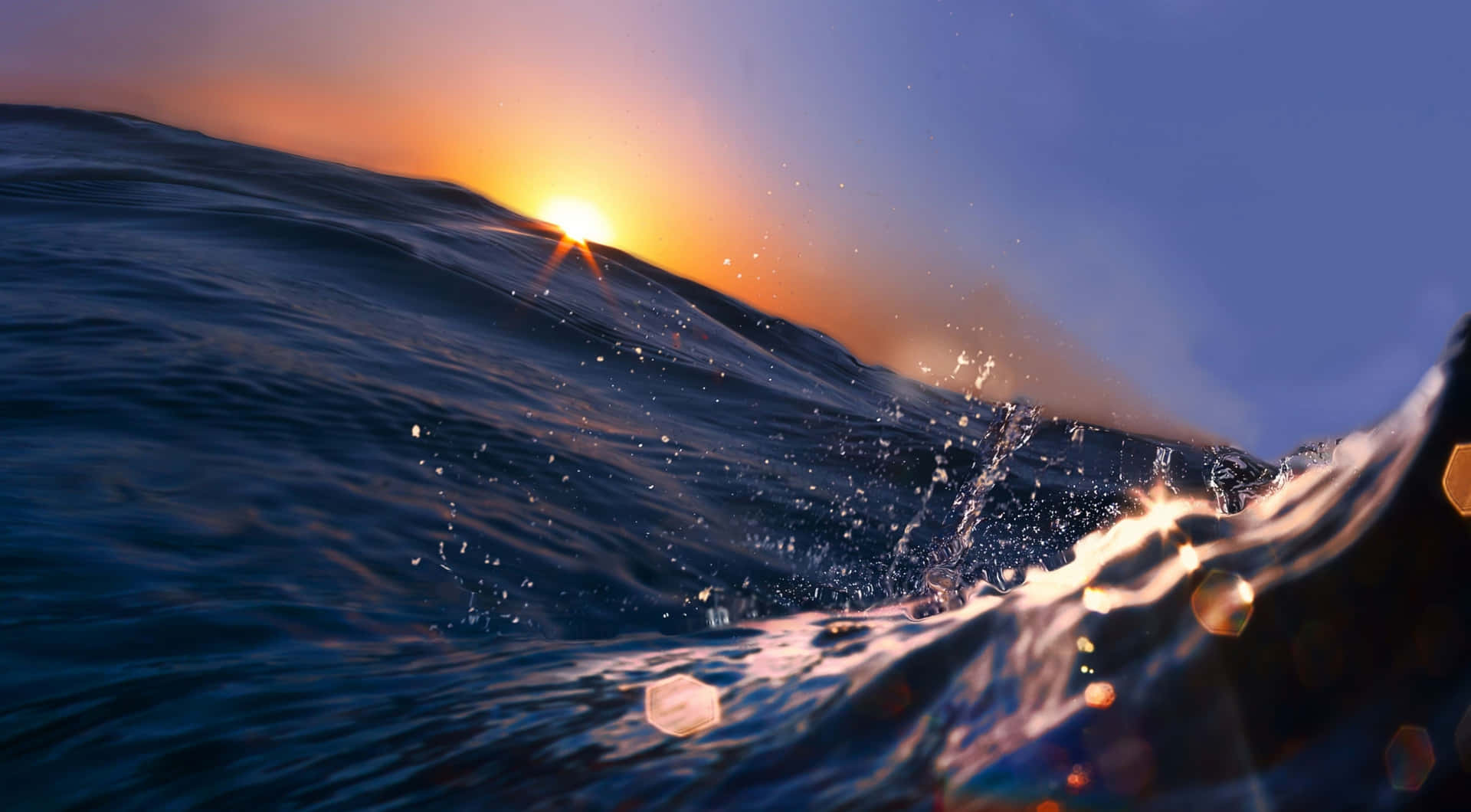 Waves And Sunset 4K Background