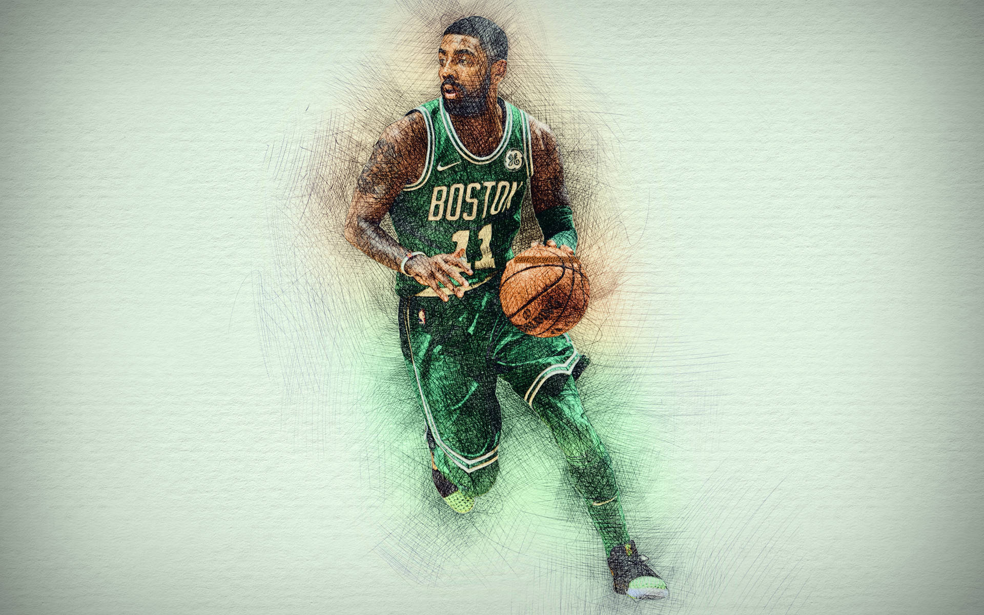 4k Basketball Irving In Celtics Uniform Wallpaper
