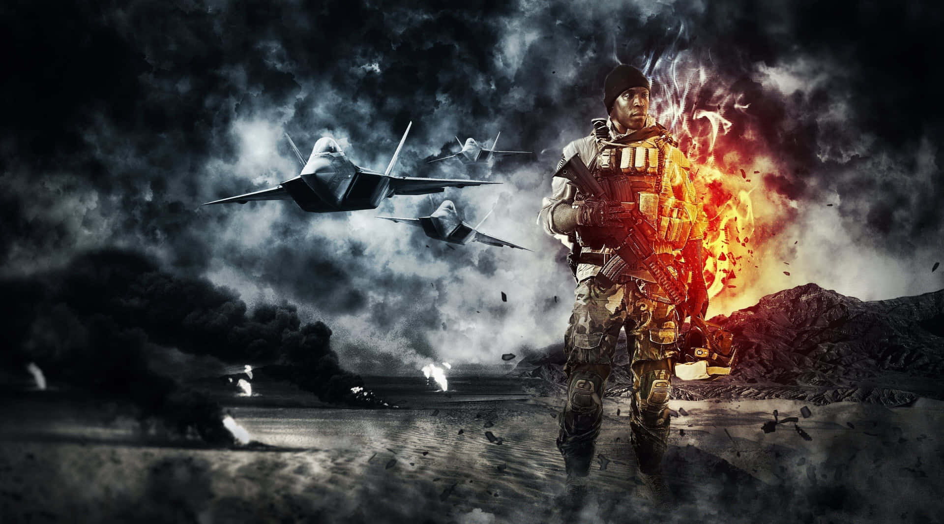 En episk mission venter på dette 4K Battlefield tapet. Wallpaper