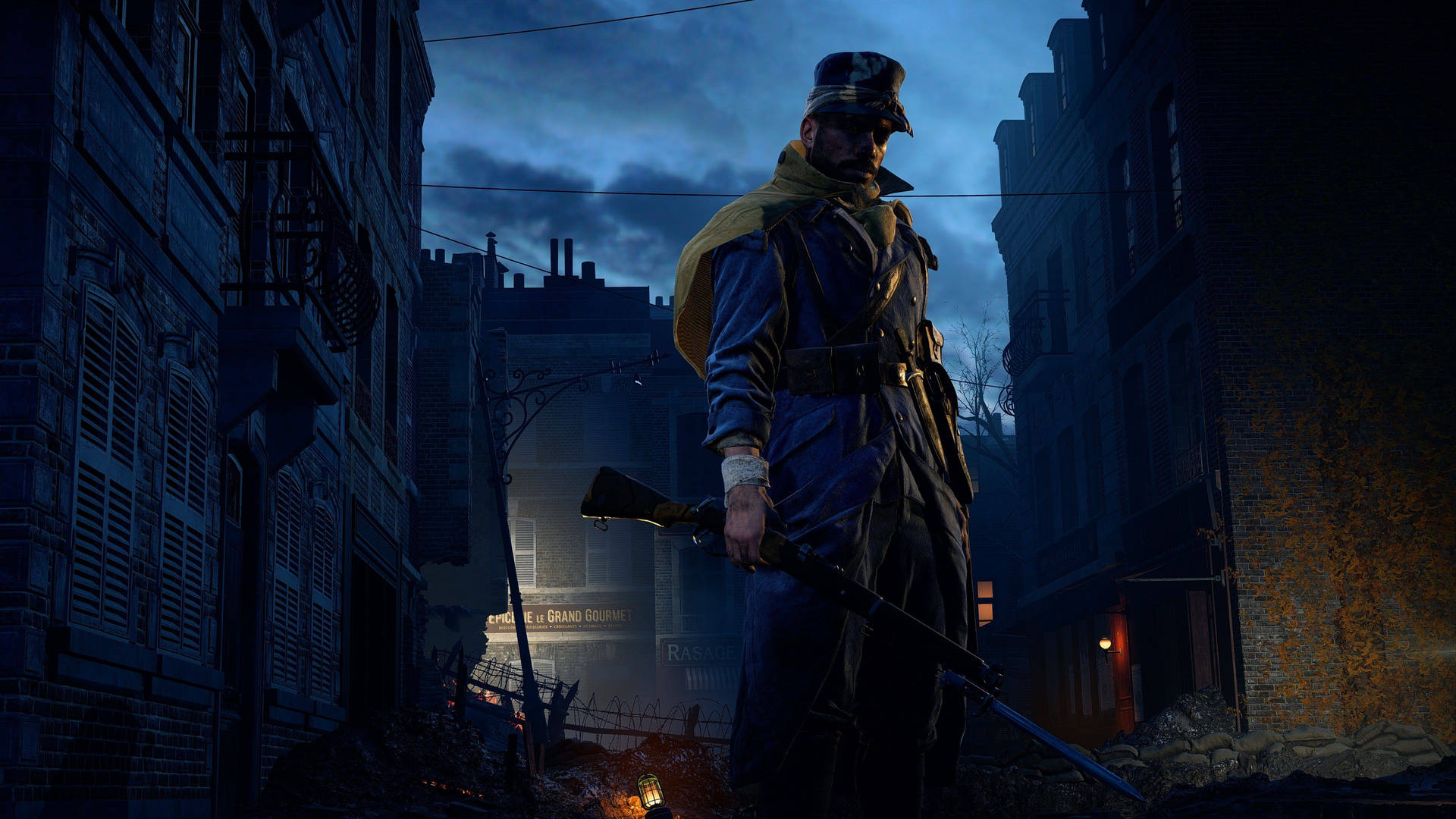 4K BF1 French Soldier In City Wallpaper