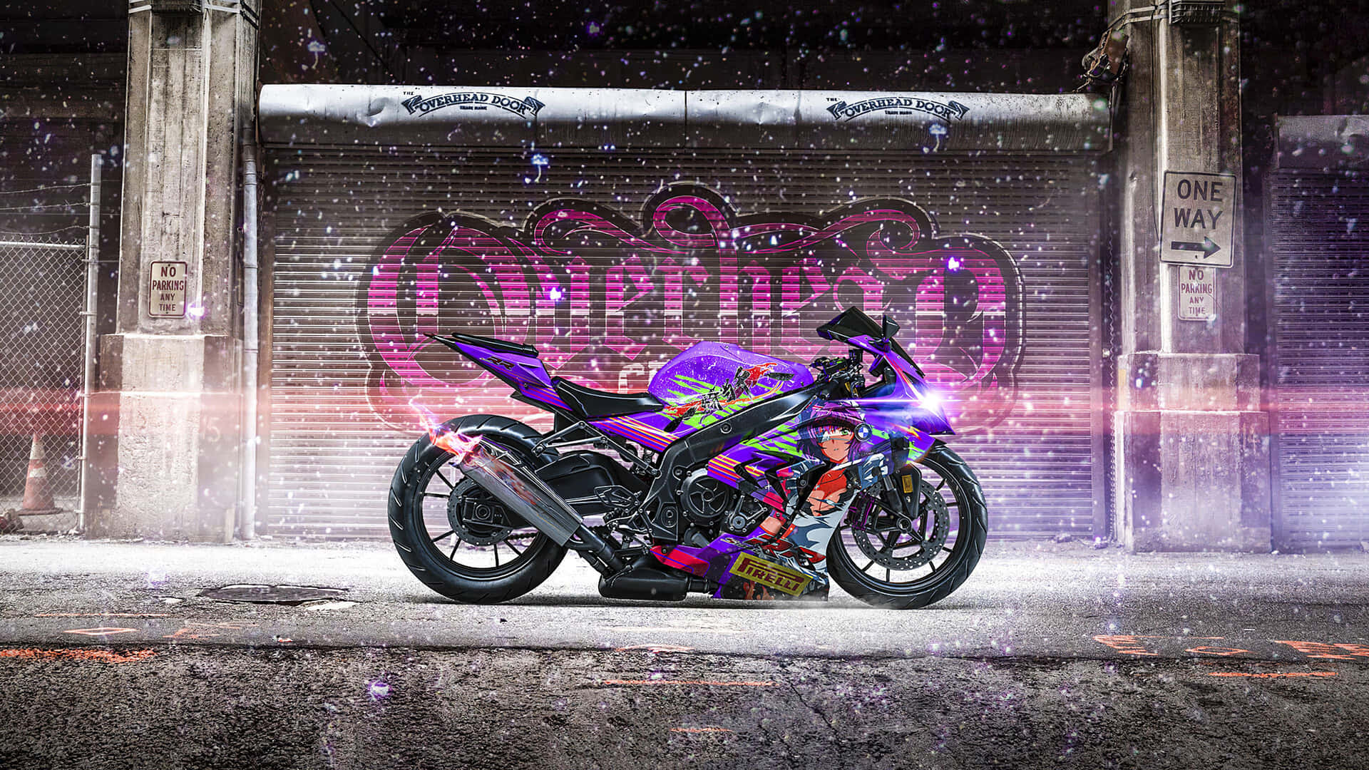 A Motorcycle Parked In The Snow