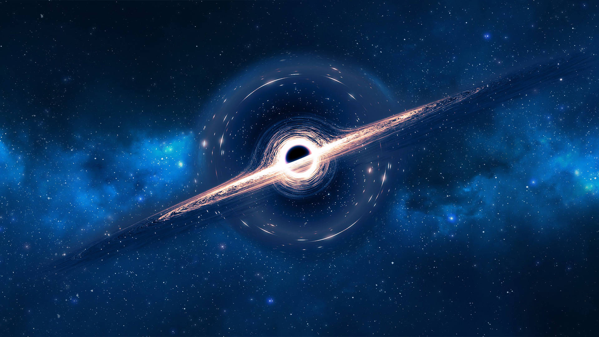 4K Black Hole Blue Galaxy Wallpaper