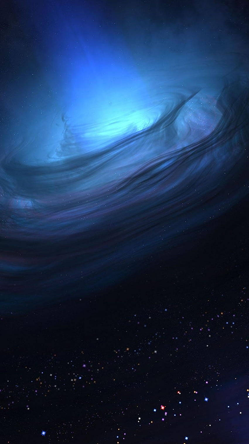 4K Black Hole Blue Gas Clouds Wallpaper