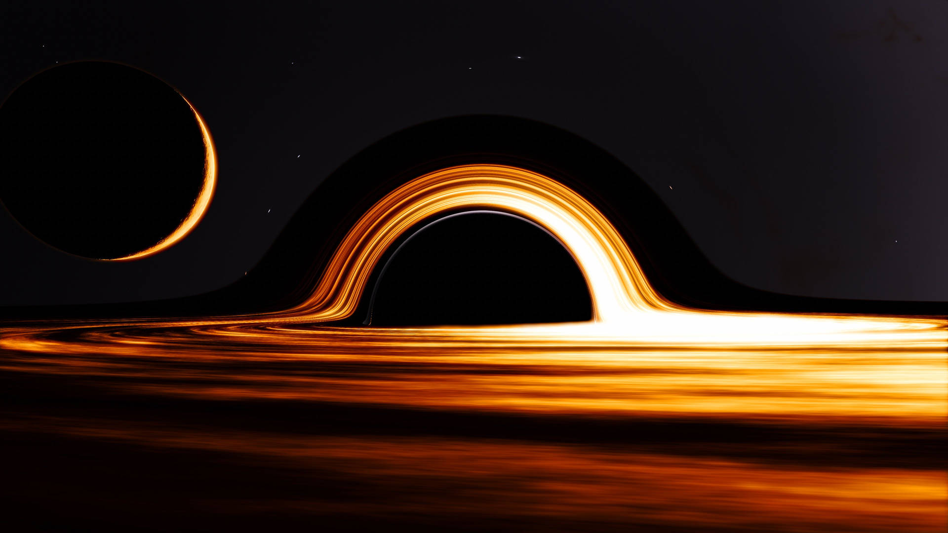 4K Black Hole Orange Wallpaper