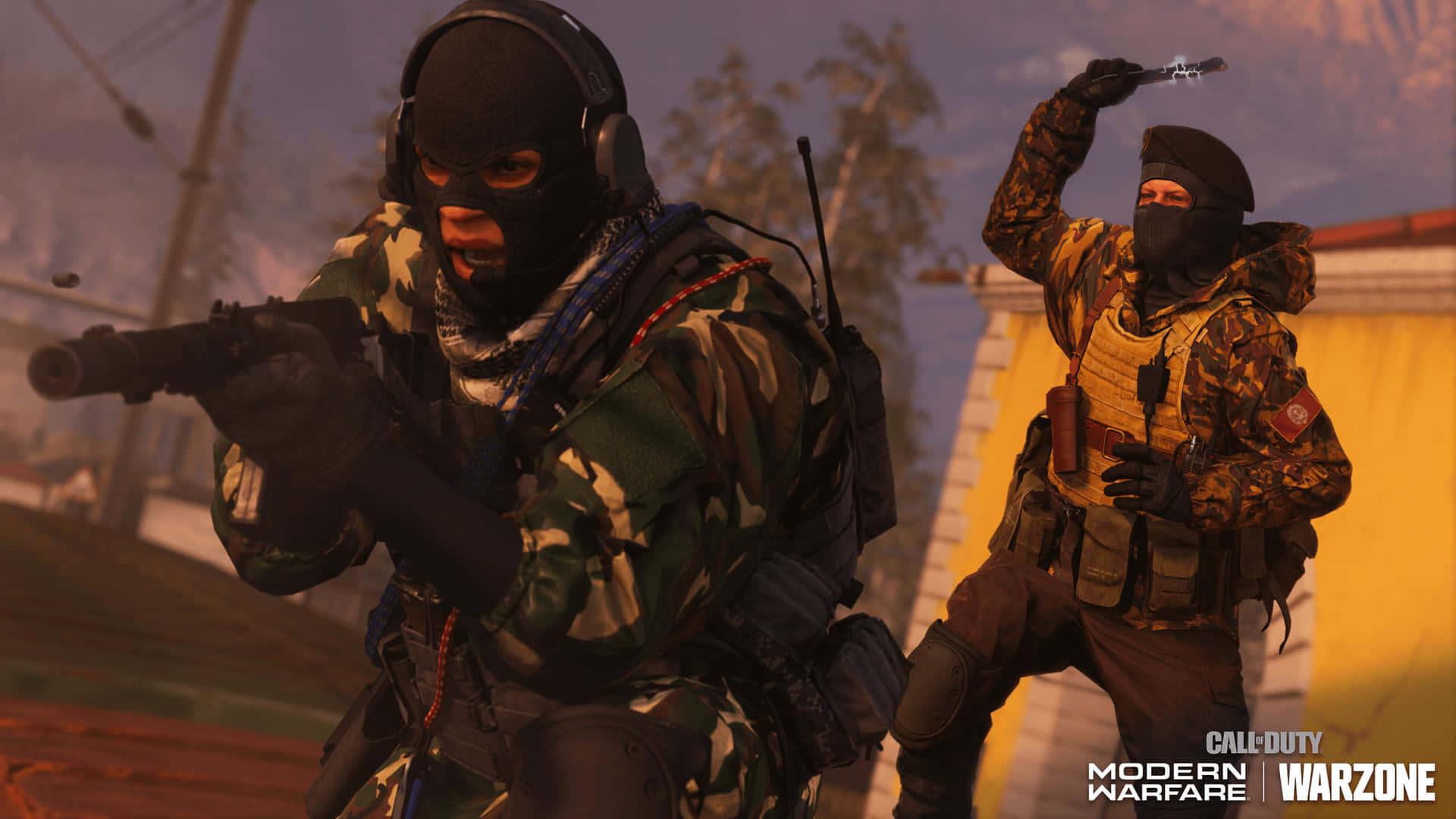 4k Call Of Duty Modern Warfare Background Two Masked Soldiers