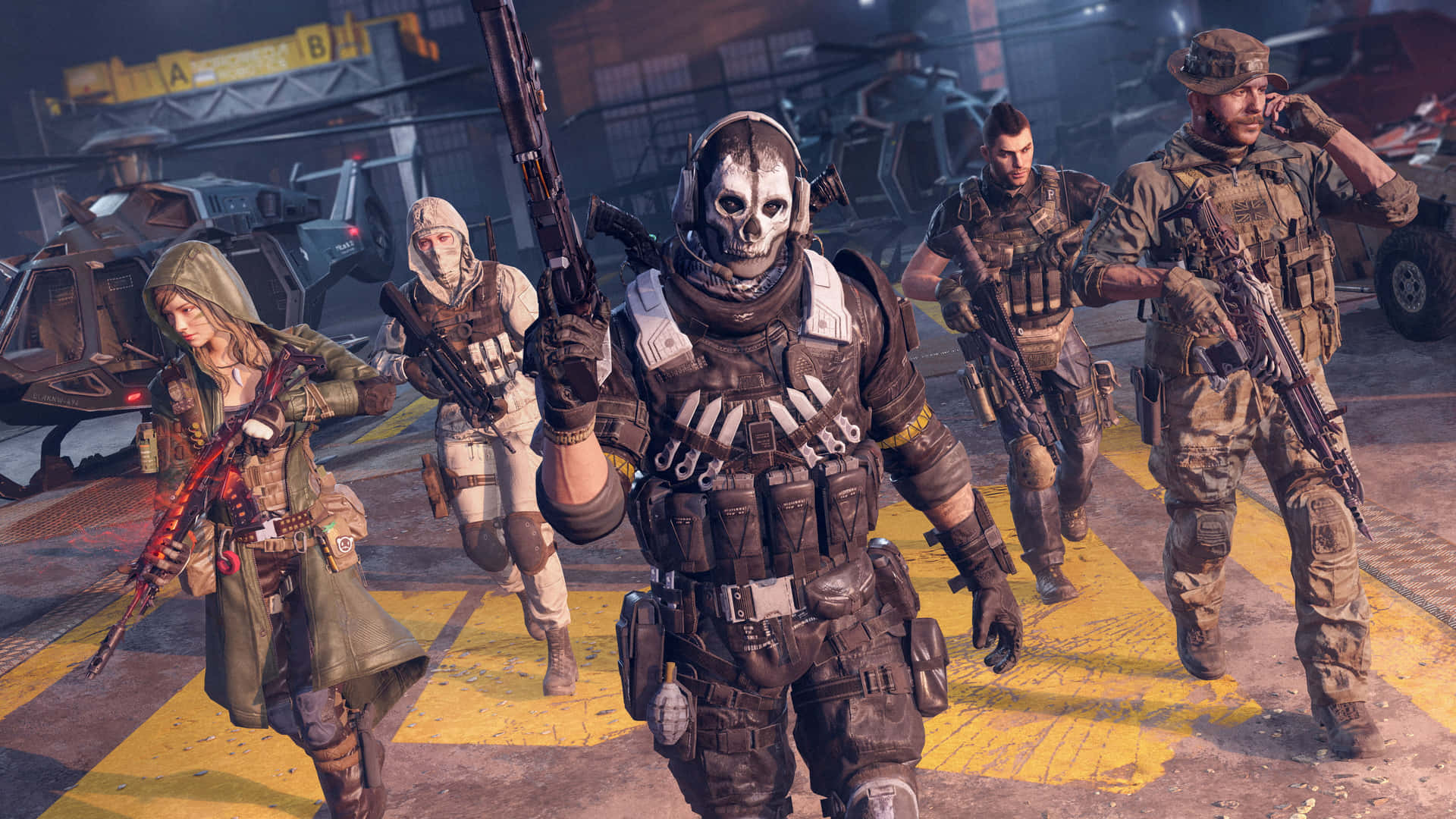 4kcall Of Duty Modern Warfare Bakgrund Trupp Som Går Ut