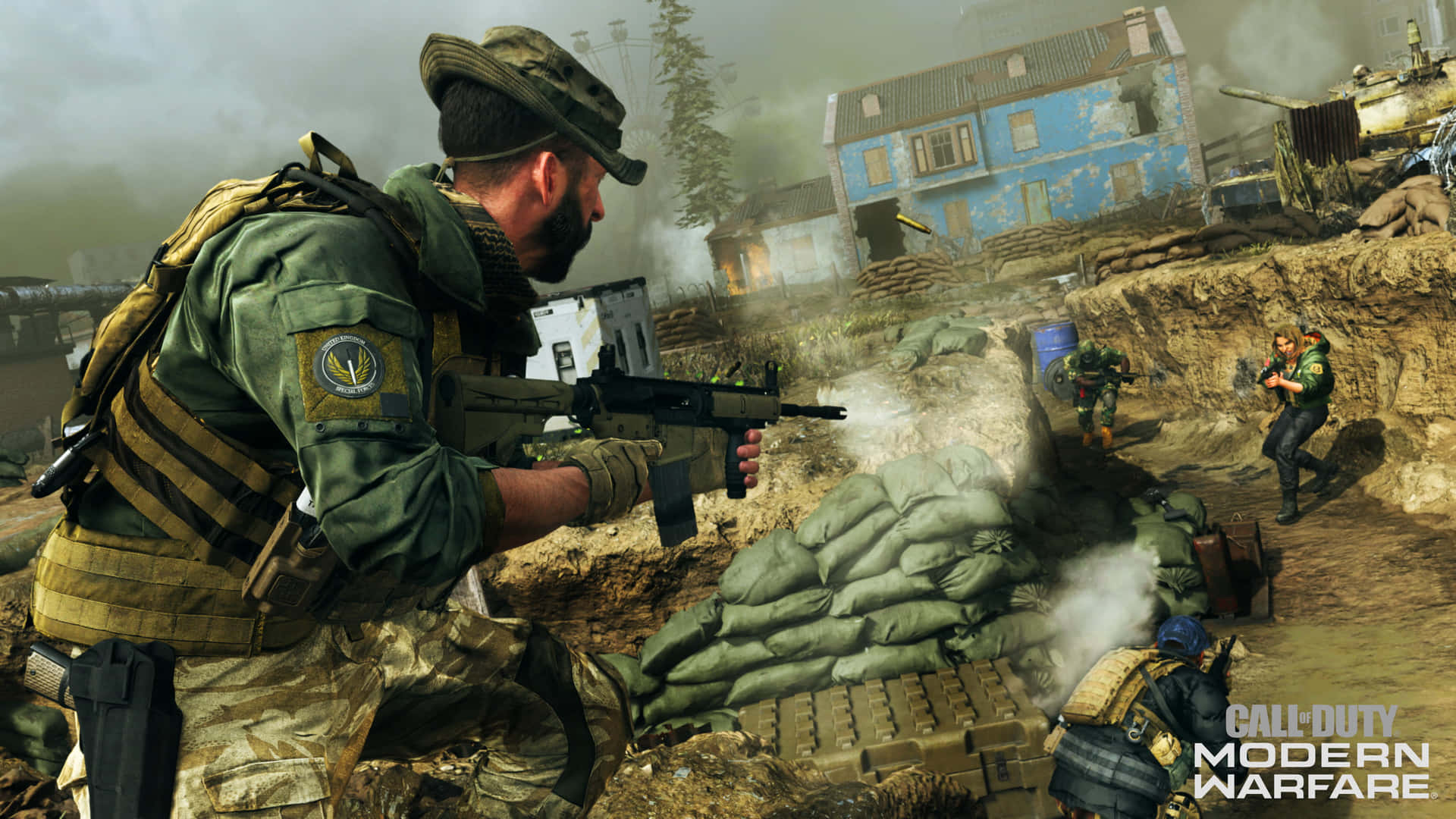 Fondode Pantalla De Call Of Duty Modern Warfare En 4k, Soldados Luchando En Los Barracones.