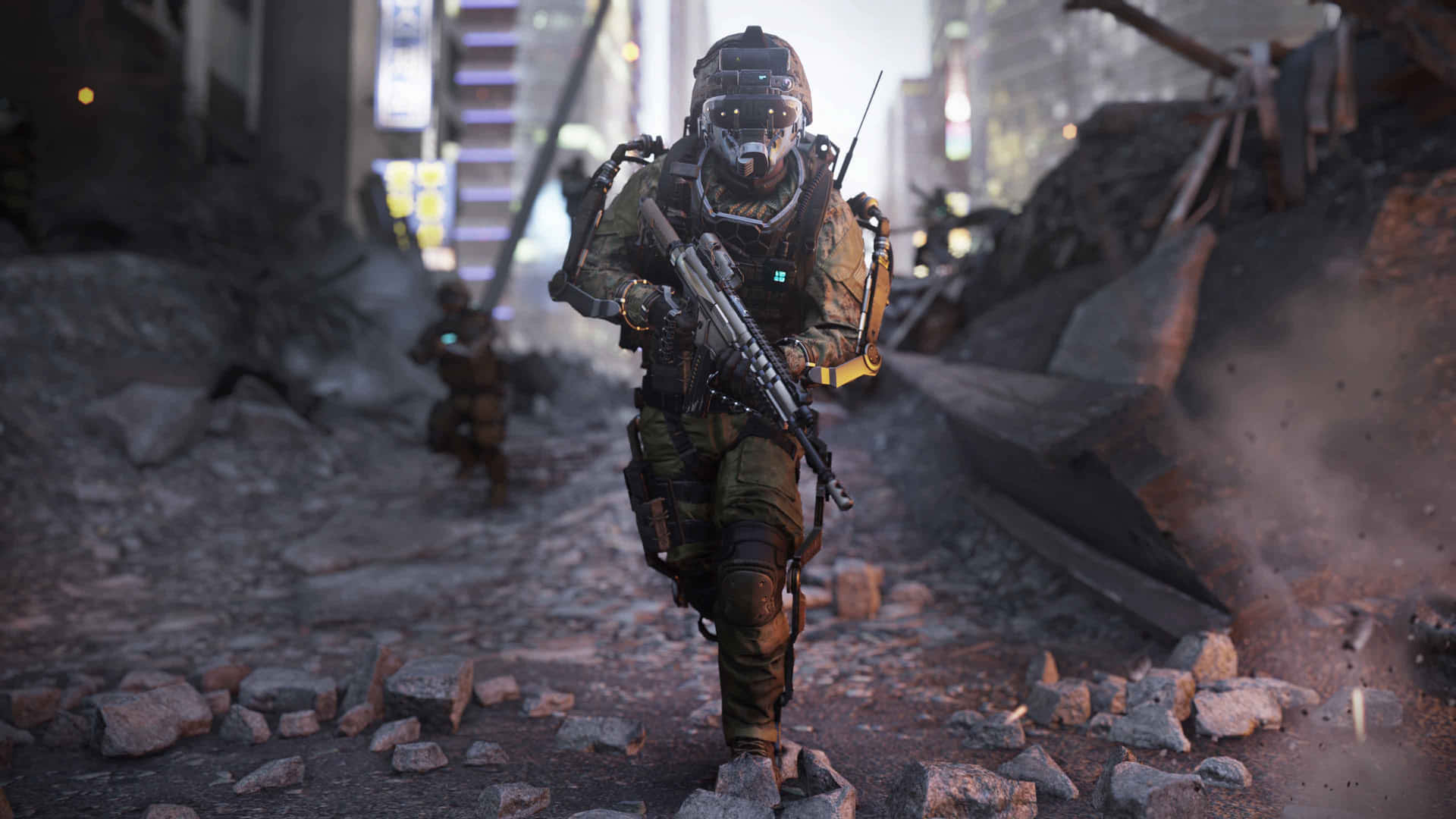 4kcall Of Duty Modern Warfare Bakgrundsbild Operativ Med Ett Automatkarbin