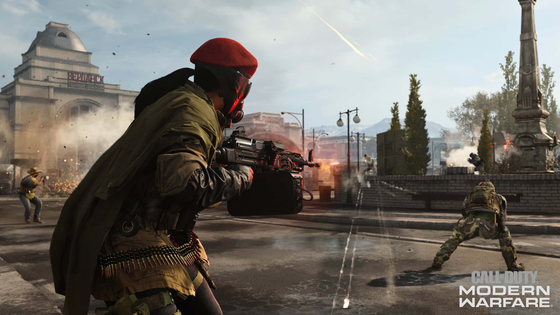 4kcall Of Duty Modern Warfare Bakgrund Kvinna Kämpar
