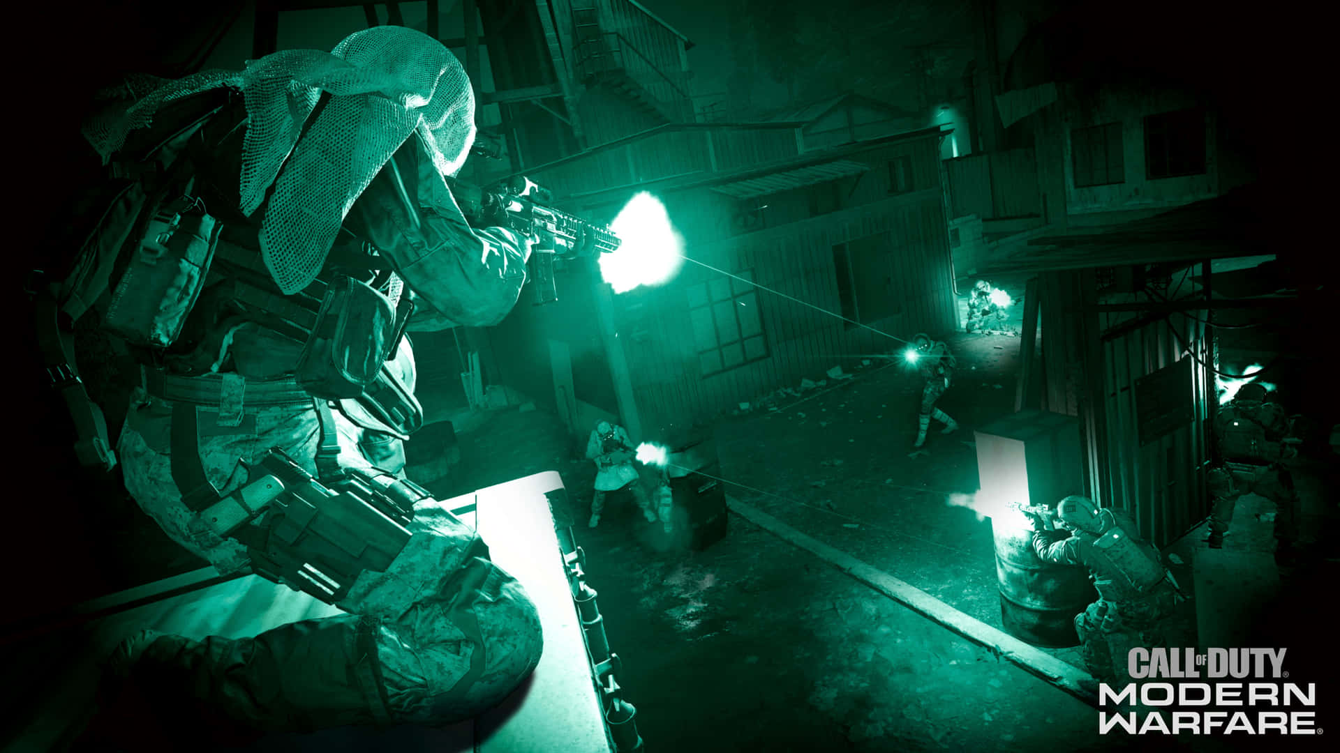 4k Call Of Duty Modern Warfare Background Fighting Night Vision Effect