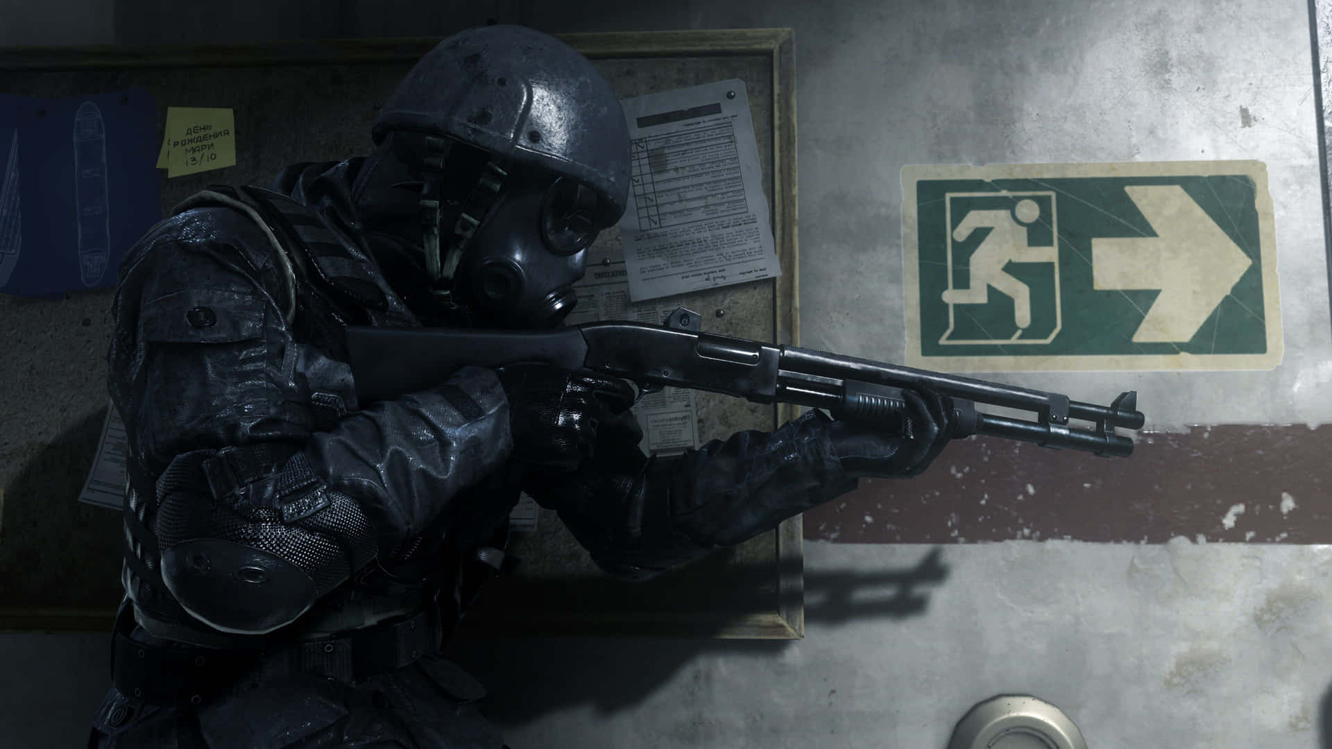 4kcall Of Duty Modern Warfare Bakgrundssoldat Med Hagelgevär