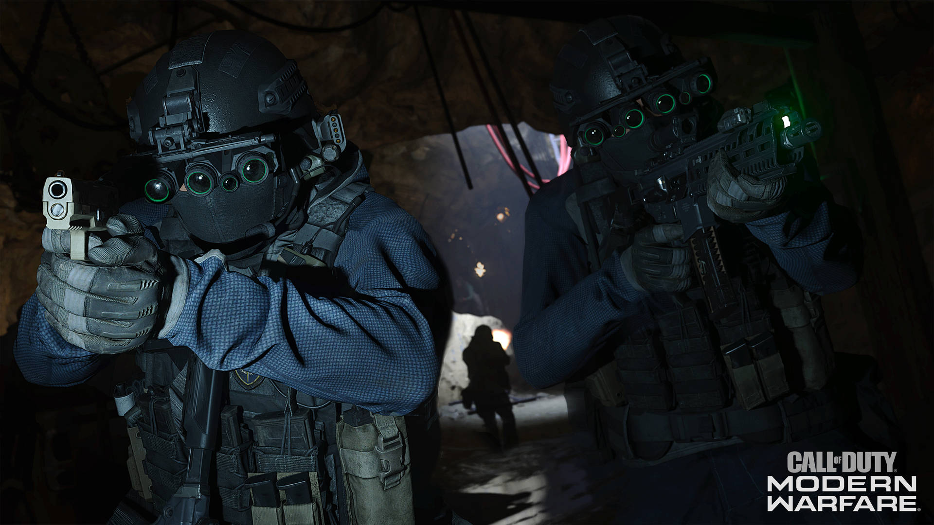 4k Call Of Duty Soldiers Underground Background
