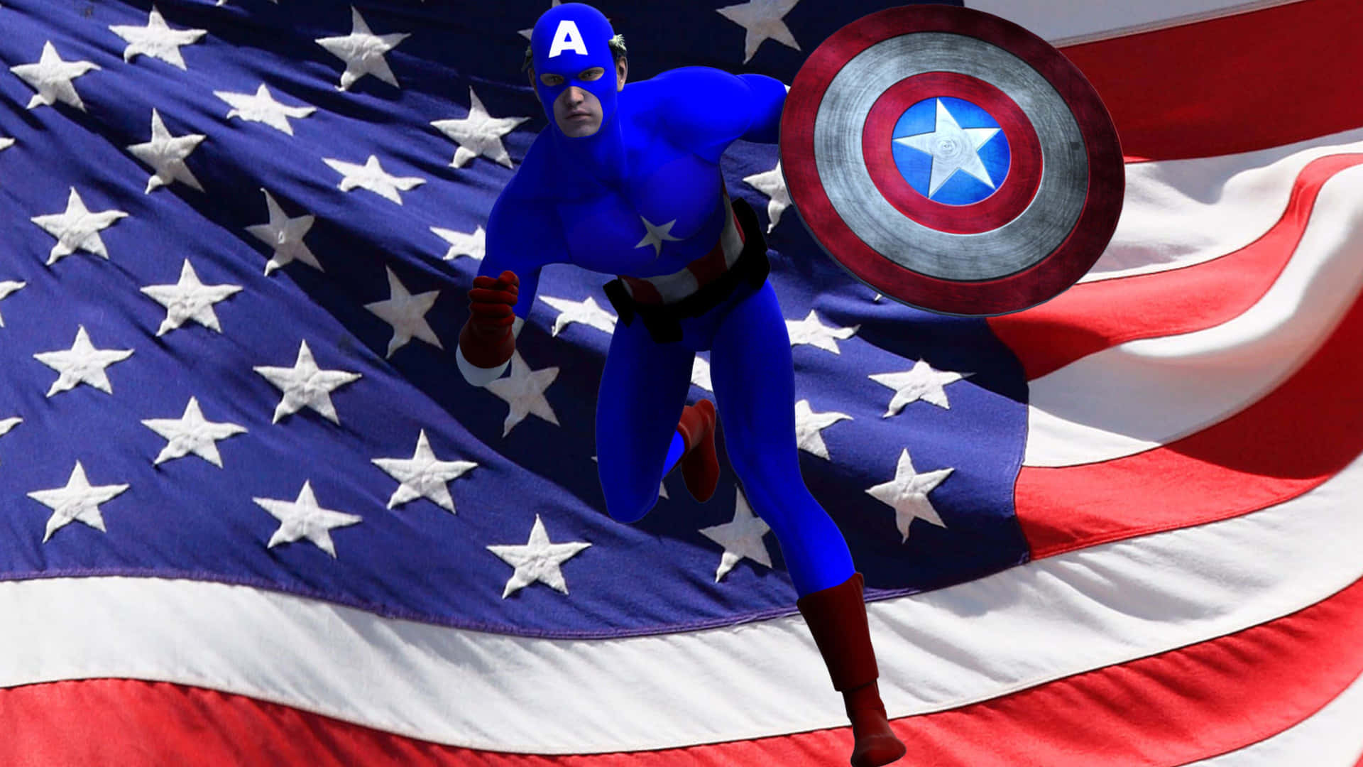 Ilvaloroso Capitan America In Una Iconica Scena Di Combattimento.