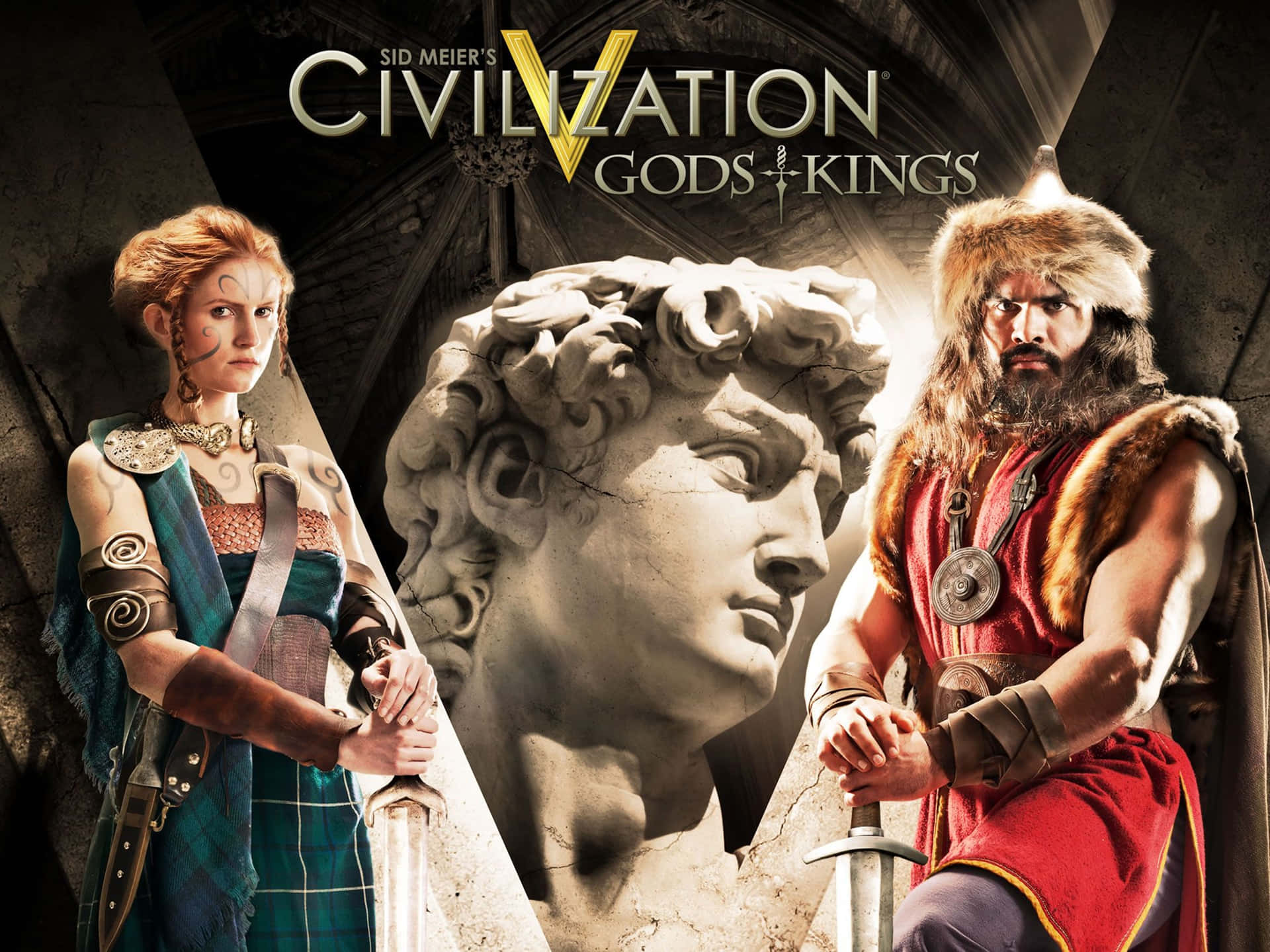 4k Civilization V Background With God & King Background