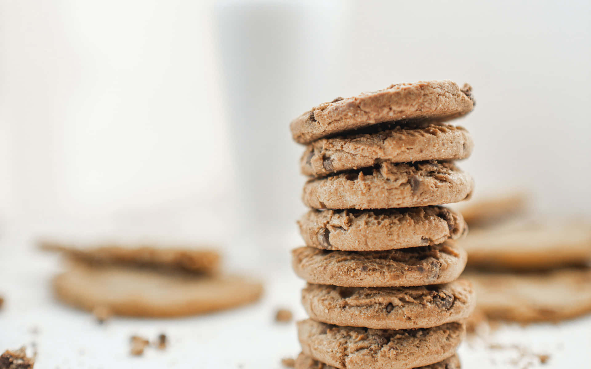Crunchy Cookie Biscuits 4k Cookies-baggrund Til Skrivebord Tapet