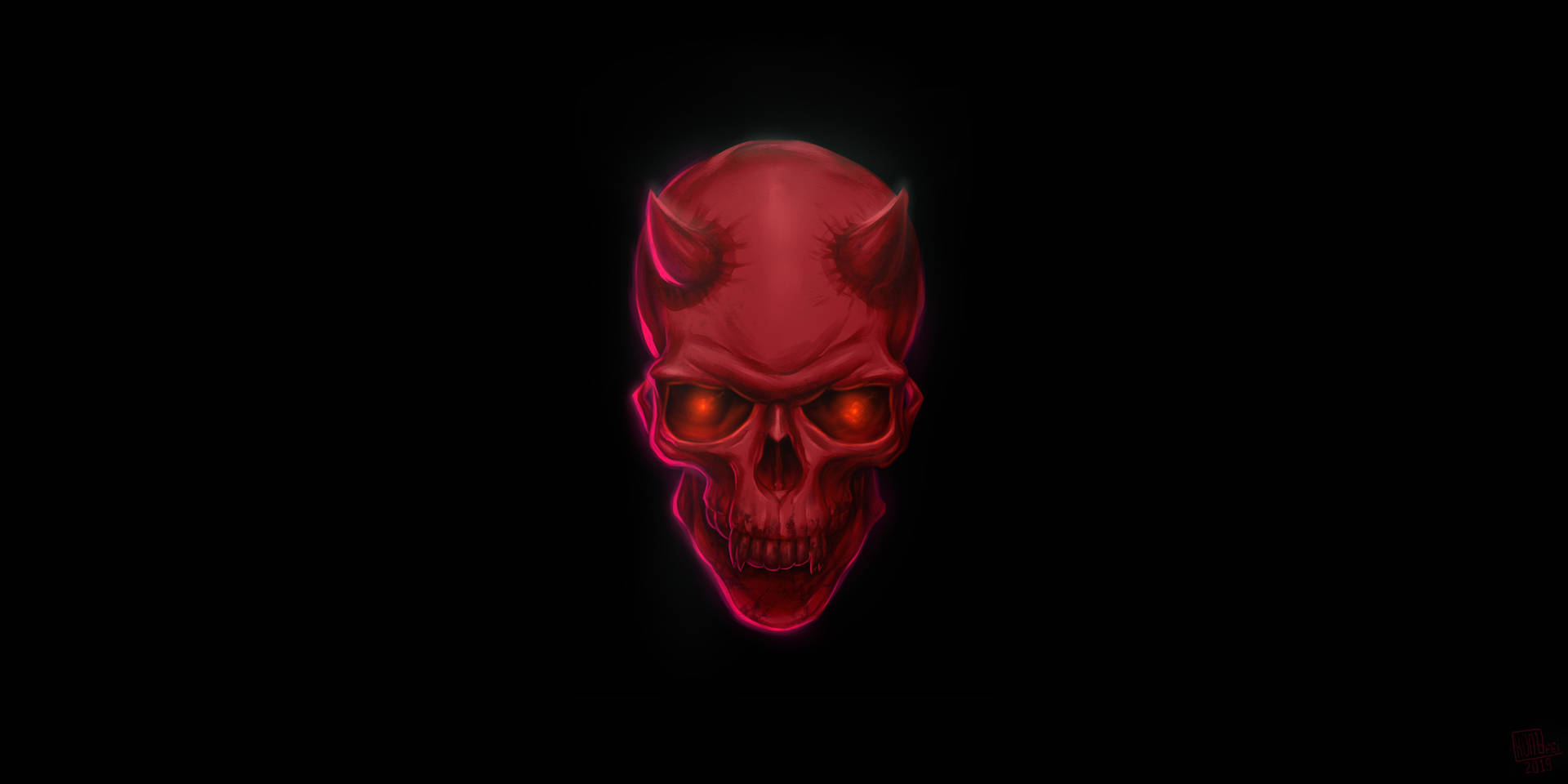 4k Devil Red Head Wallpaper