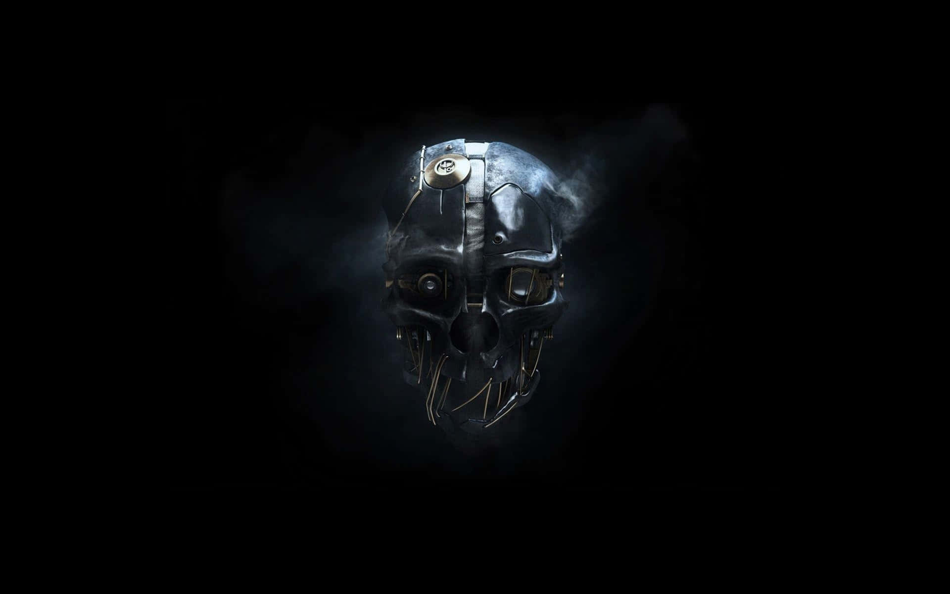 A Black Background With A Skull In The Background Wallpaper