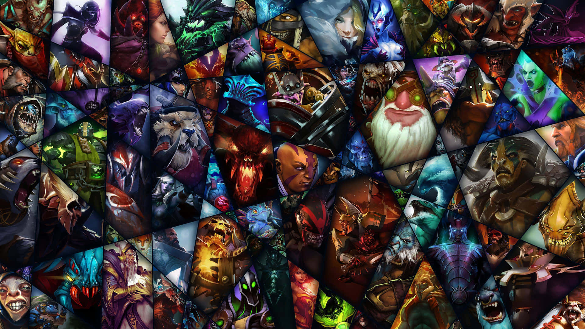4k Dota 2 Background Characters Triangle Background