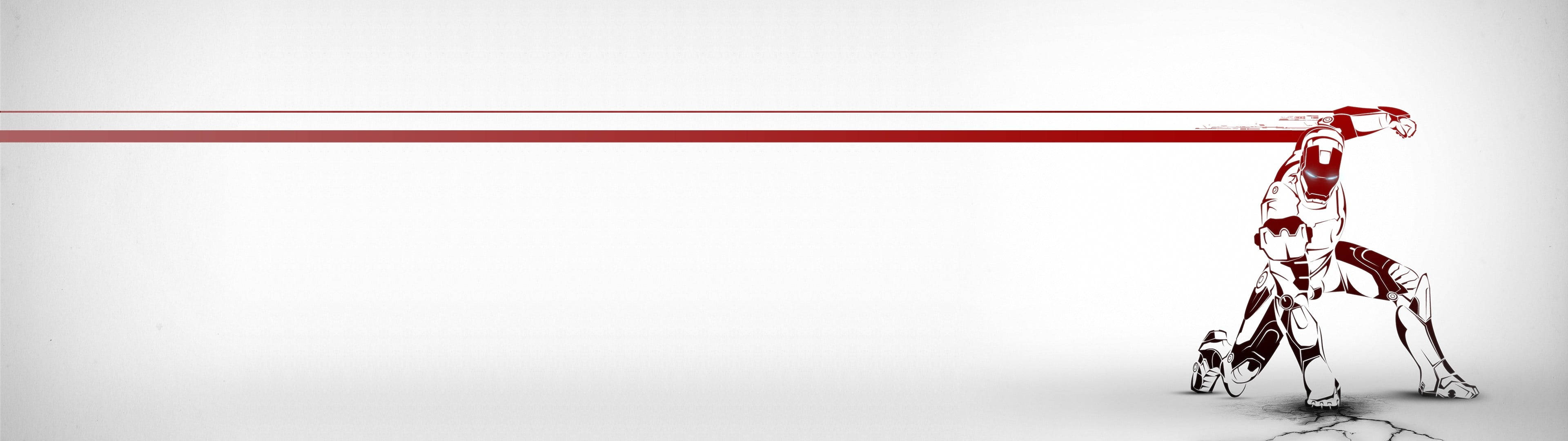 Papelde Parede De Computador Ou Celular: Iron Man Em Vermelho E Branco Em Monitor Duplo 4k Aesthetic. Papel de Parede