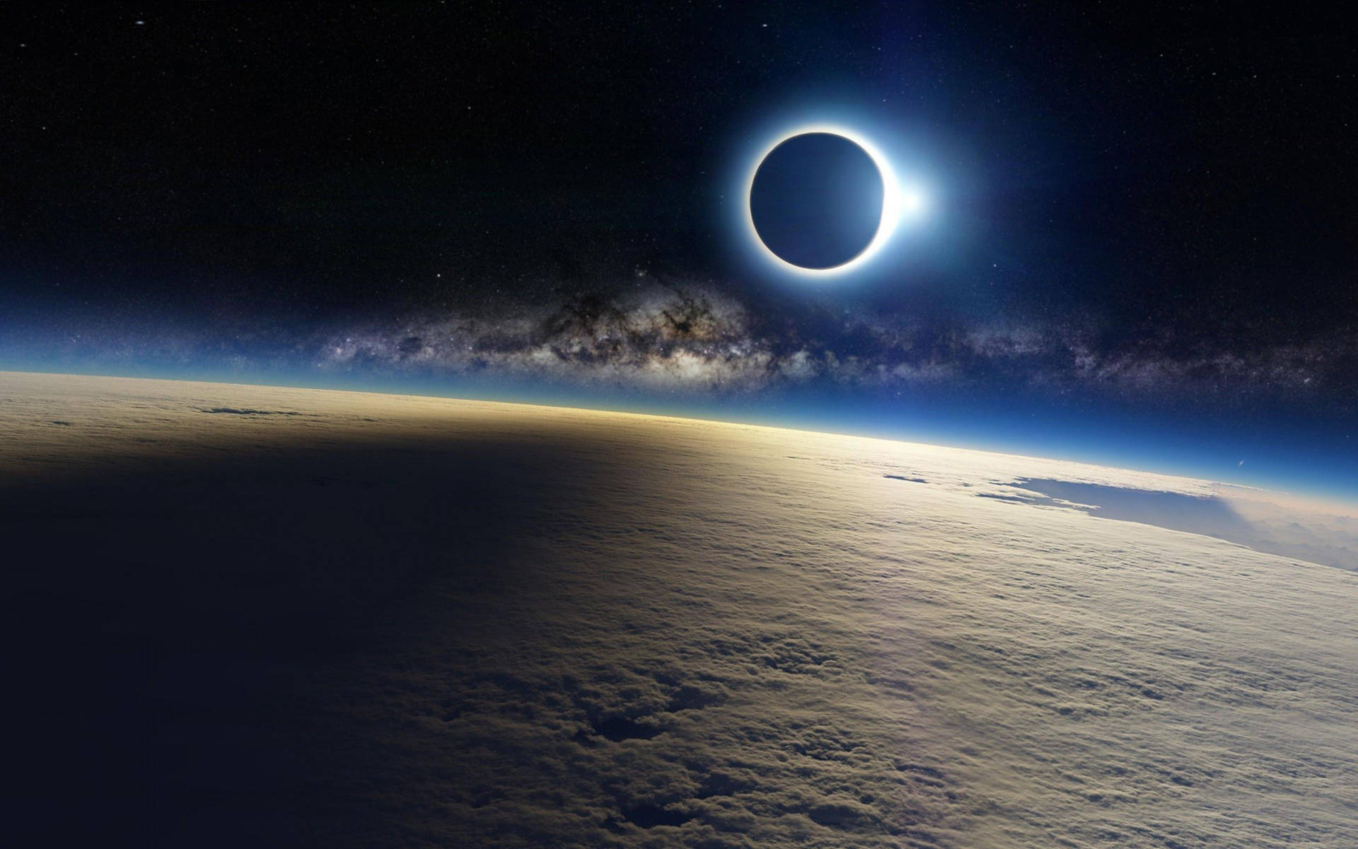 4k Earth With Solar Eclipse