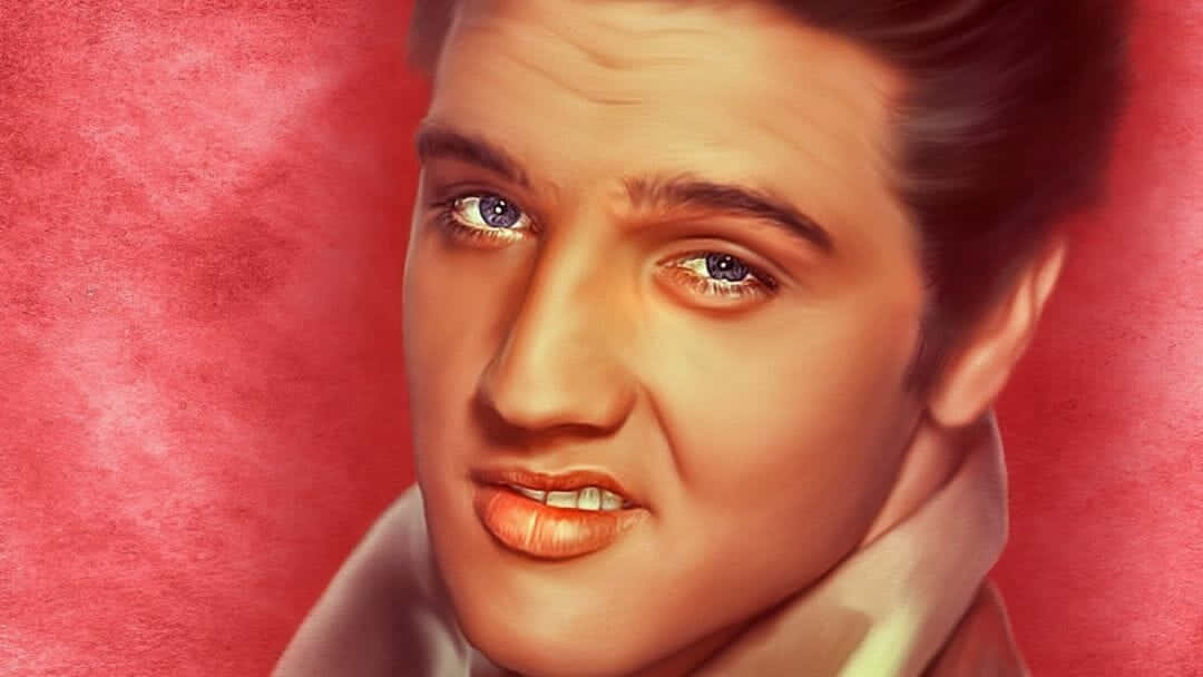 Elvis står selvsikkert i sit ikoniske hvide jakkesæt Wallpaper