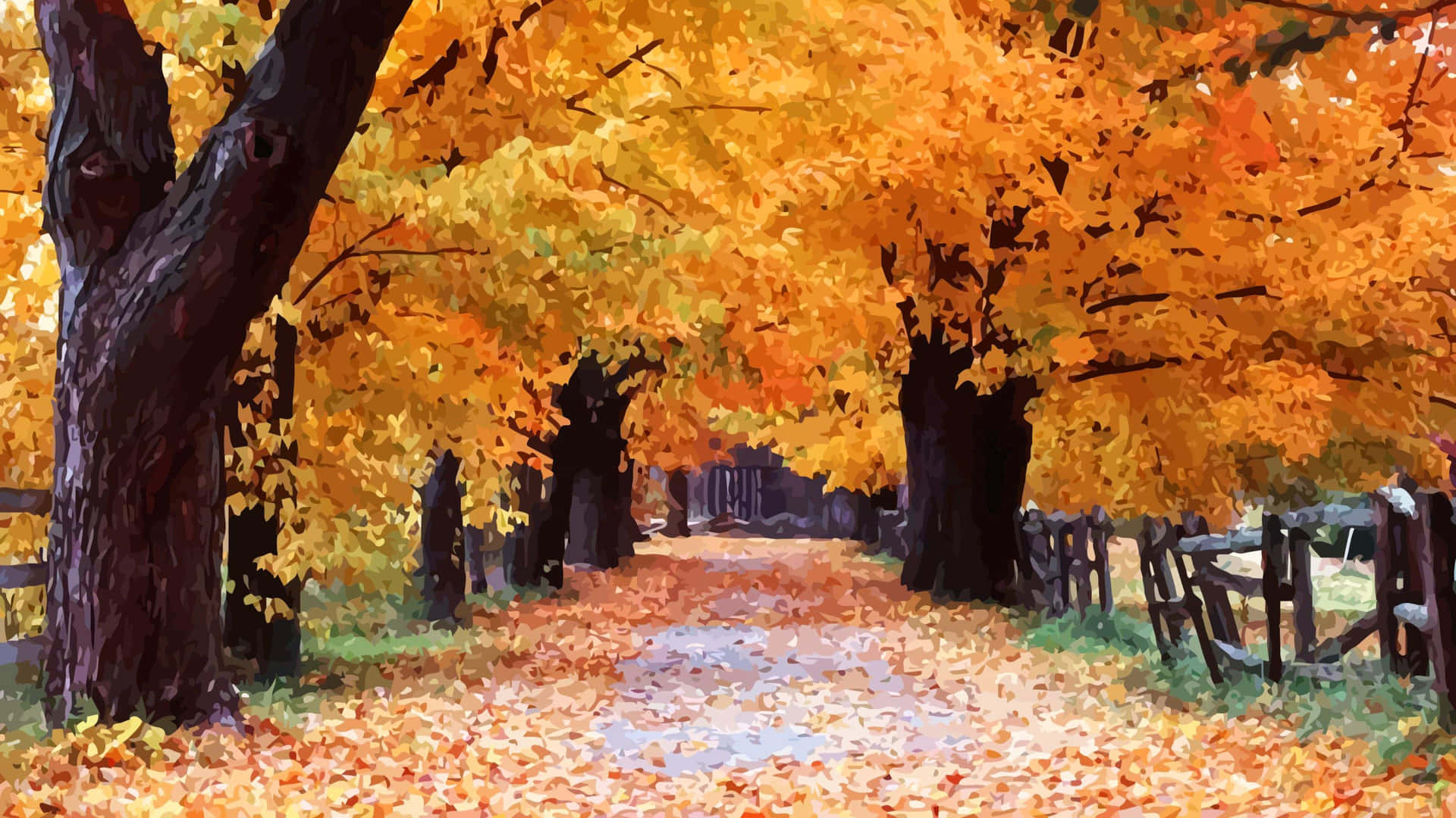 Enjoy a crisp autumn day with this 4K fall landscape Wallpaper