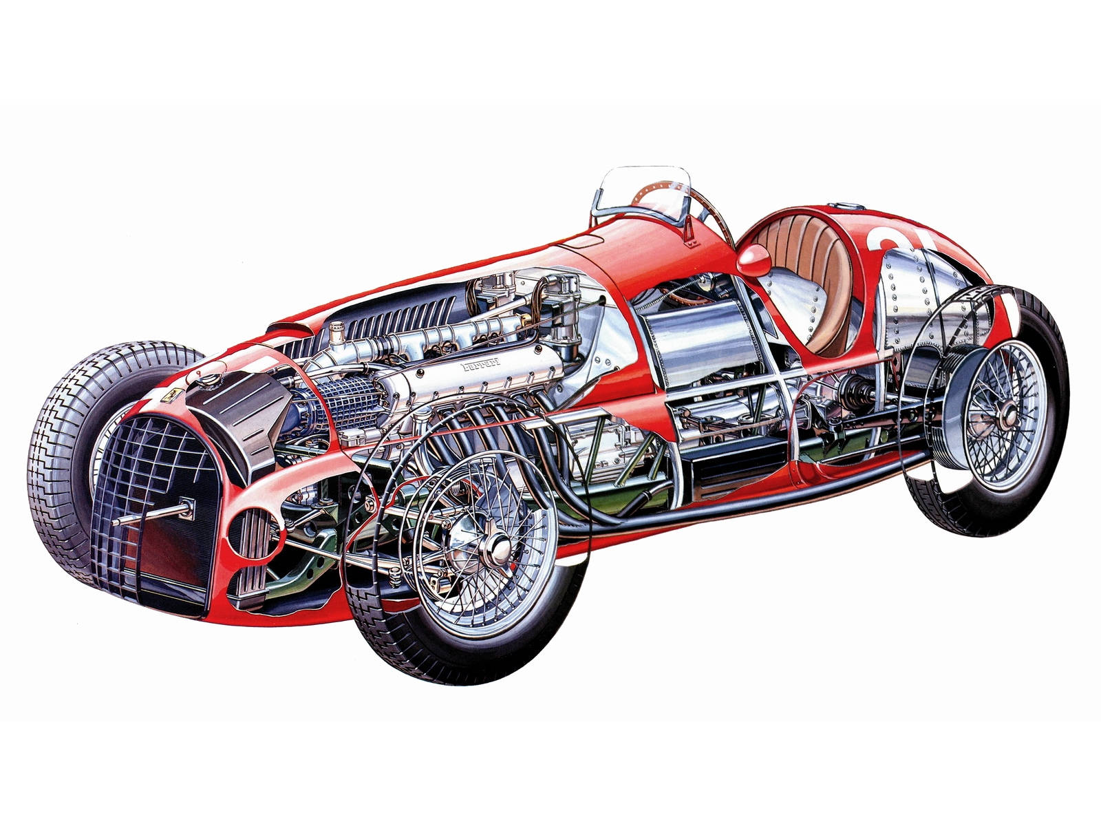 4k Ferrari 1950 F1 Diagram Wallpaper