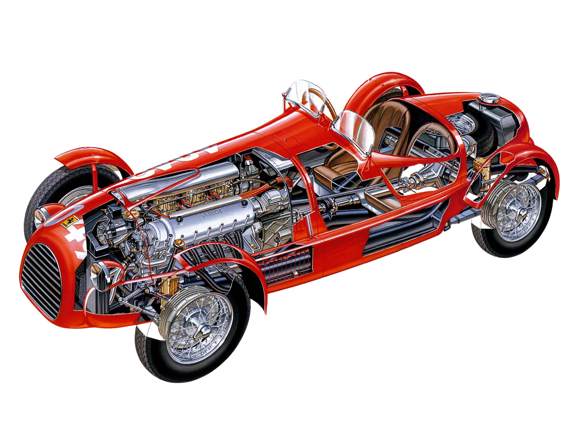 4k Ferrari 375 F1 Cutaway Wallpaper