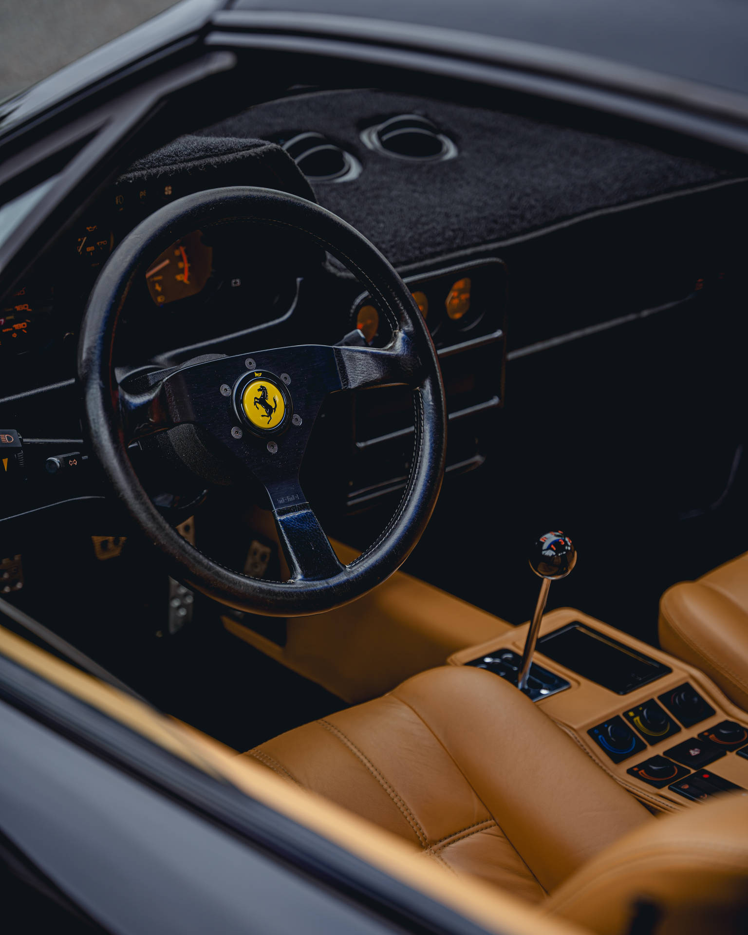 4k Ferrari Interiør Nærbillede Wallpaper