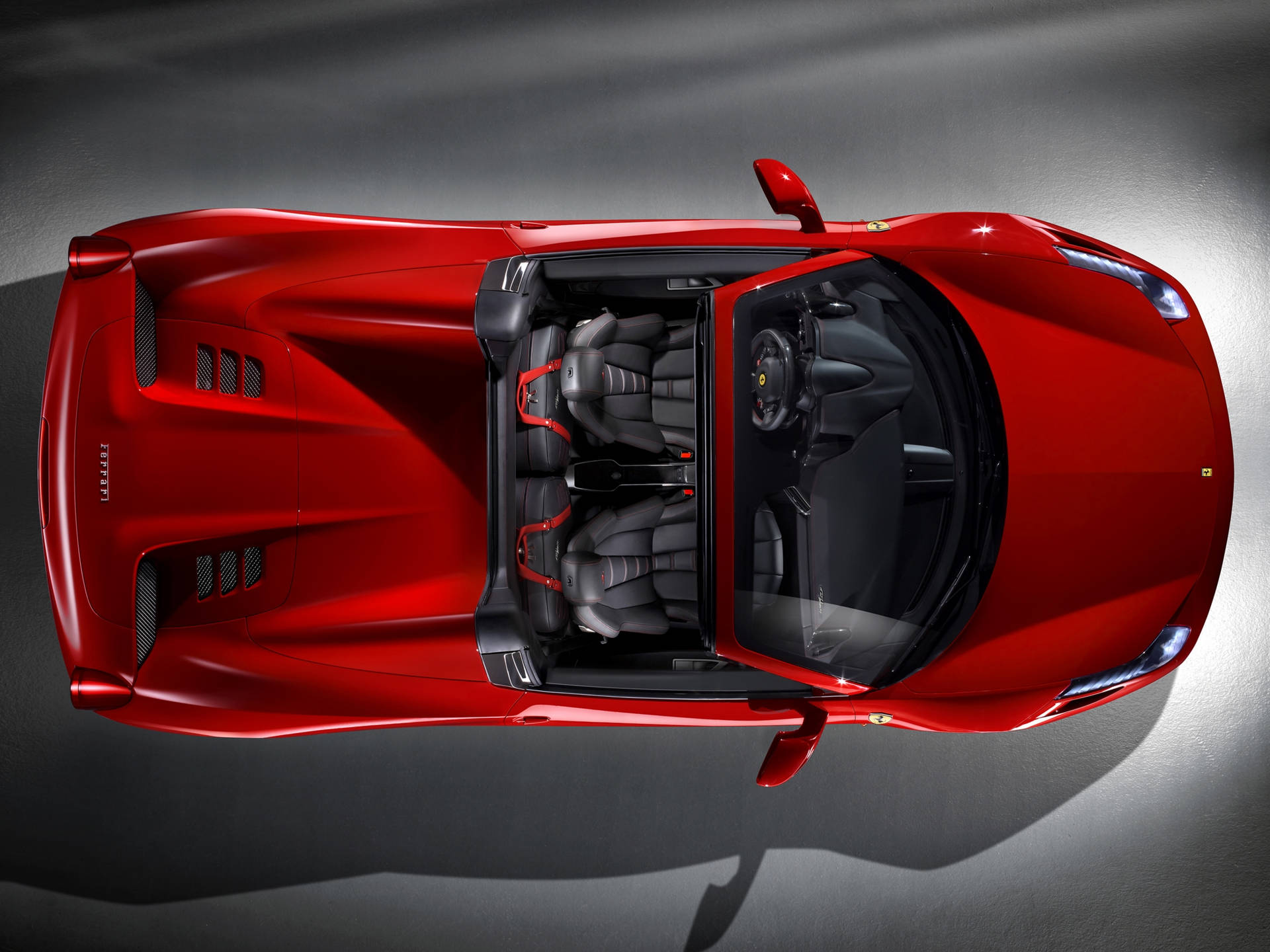 4k Ferrari Spider Top Vinkel Display Billede Wallpaper