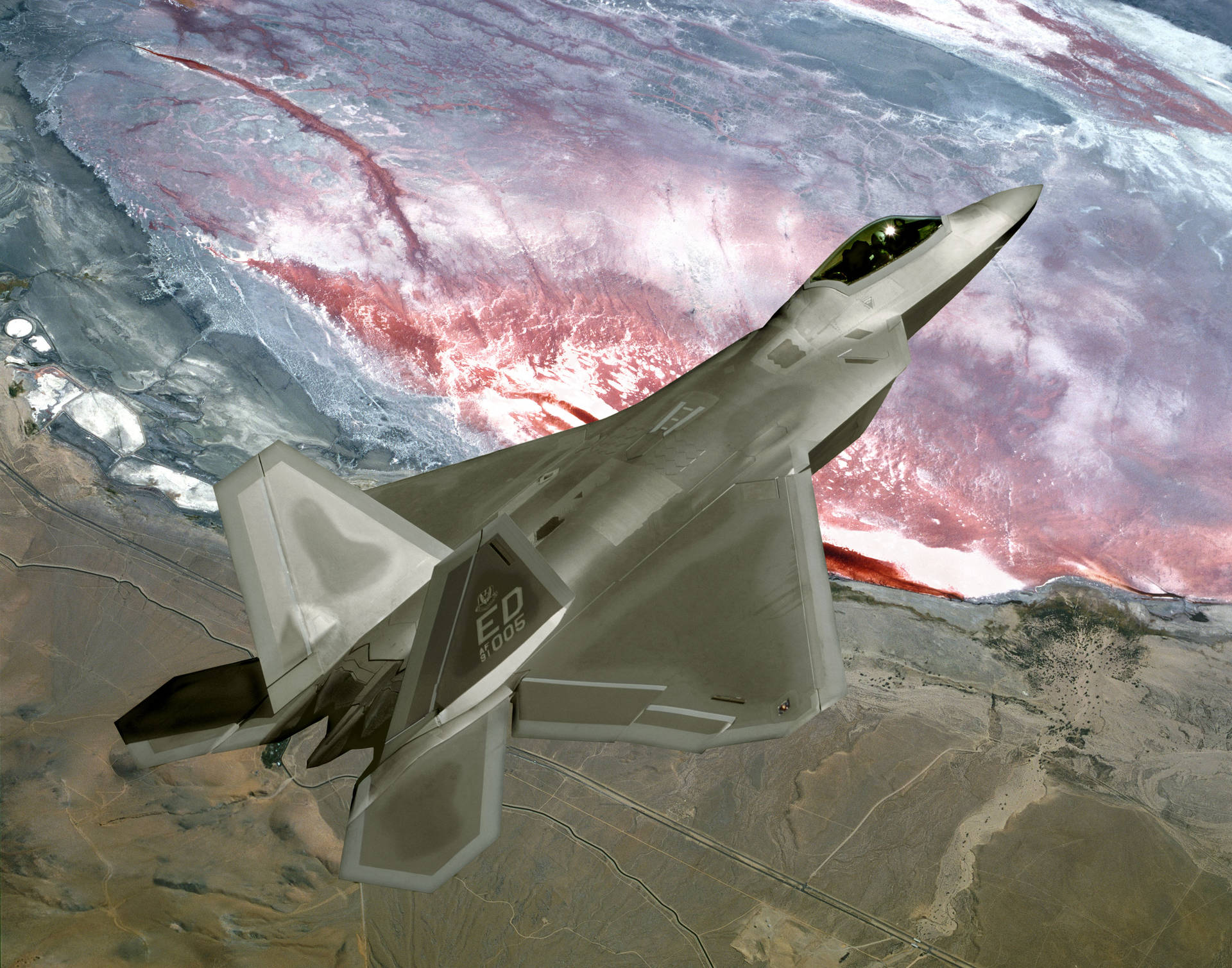 High Altitude Aerial Maneuvering: A 4K fighter plane soars in the sky Wallpaper