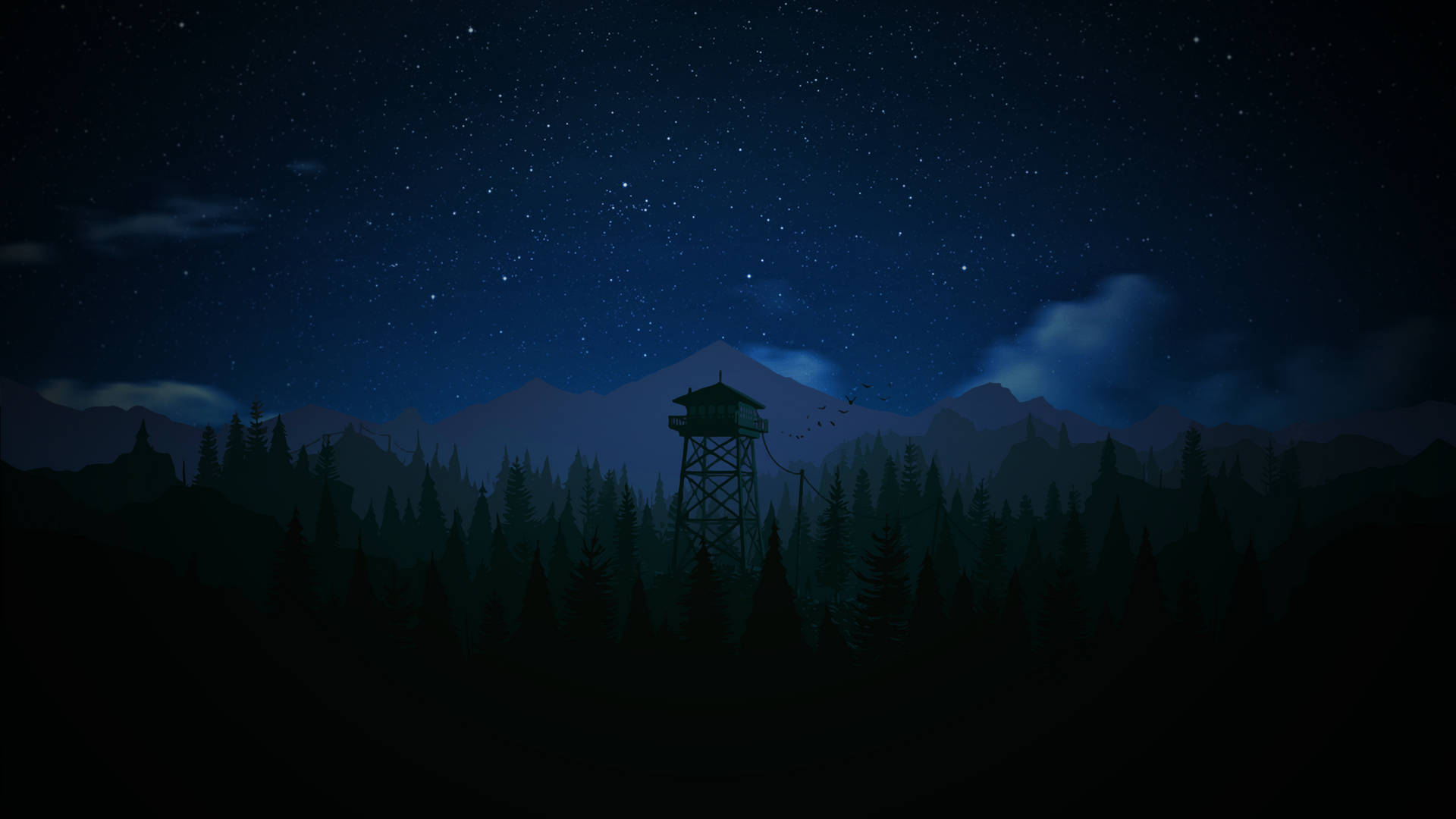 Download 4k Firewatch Tower At Night Wallpaper 