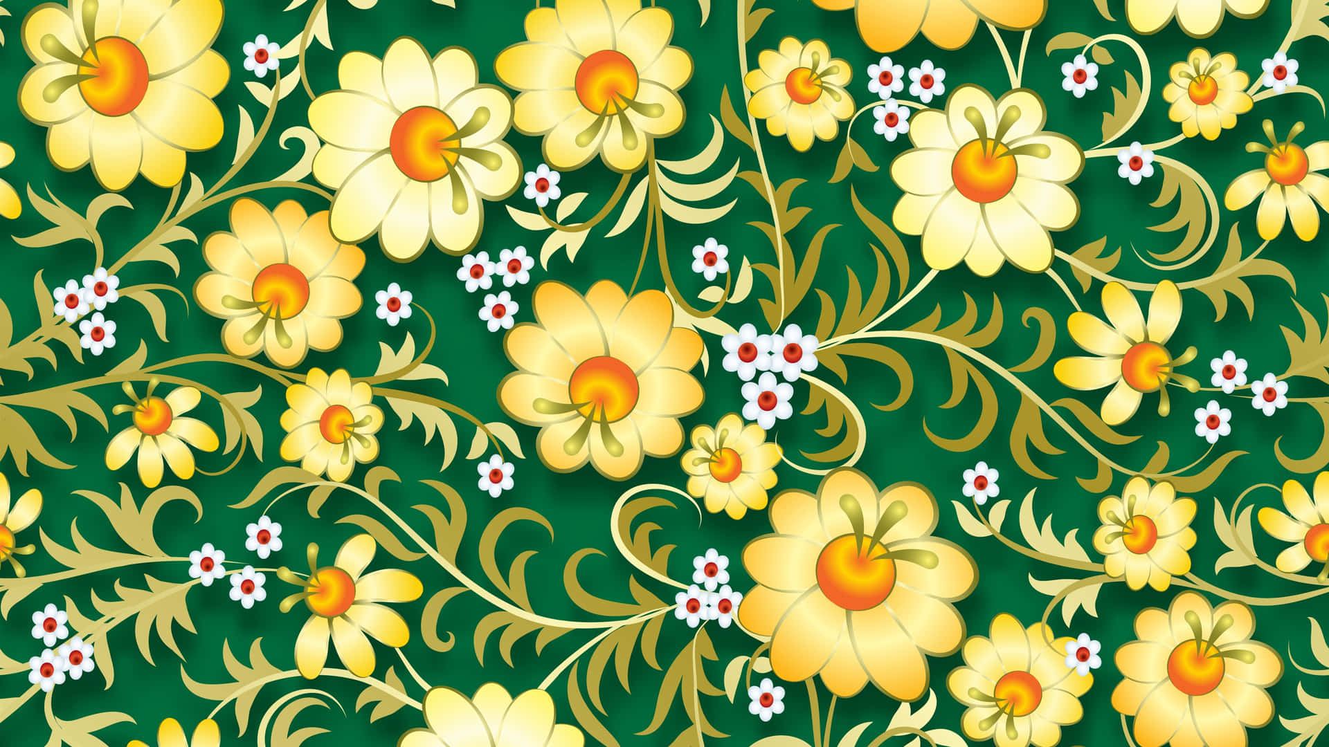 Illustrationvon Einem Hintergrund Mit Gelben Blumen In 4k
