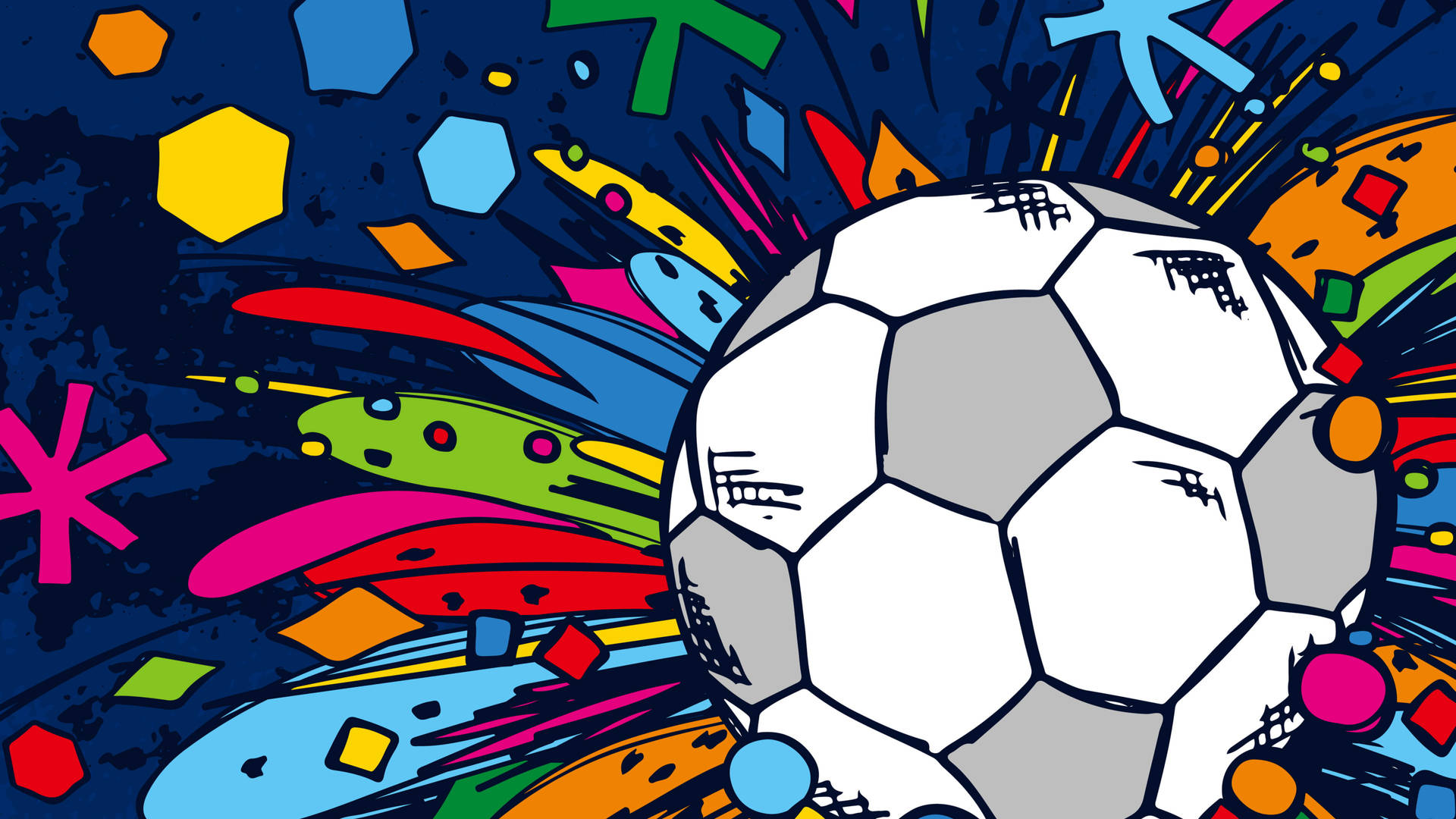 4k Fodbold Farvet Kunst Wallpaper