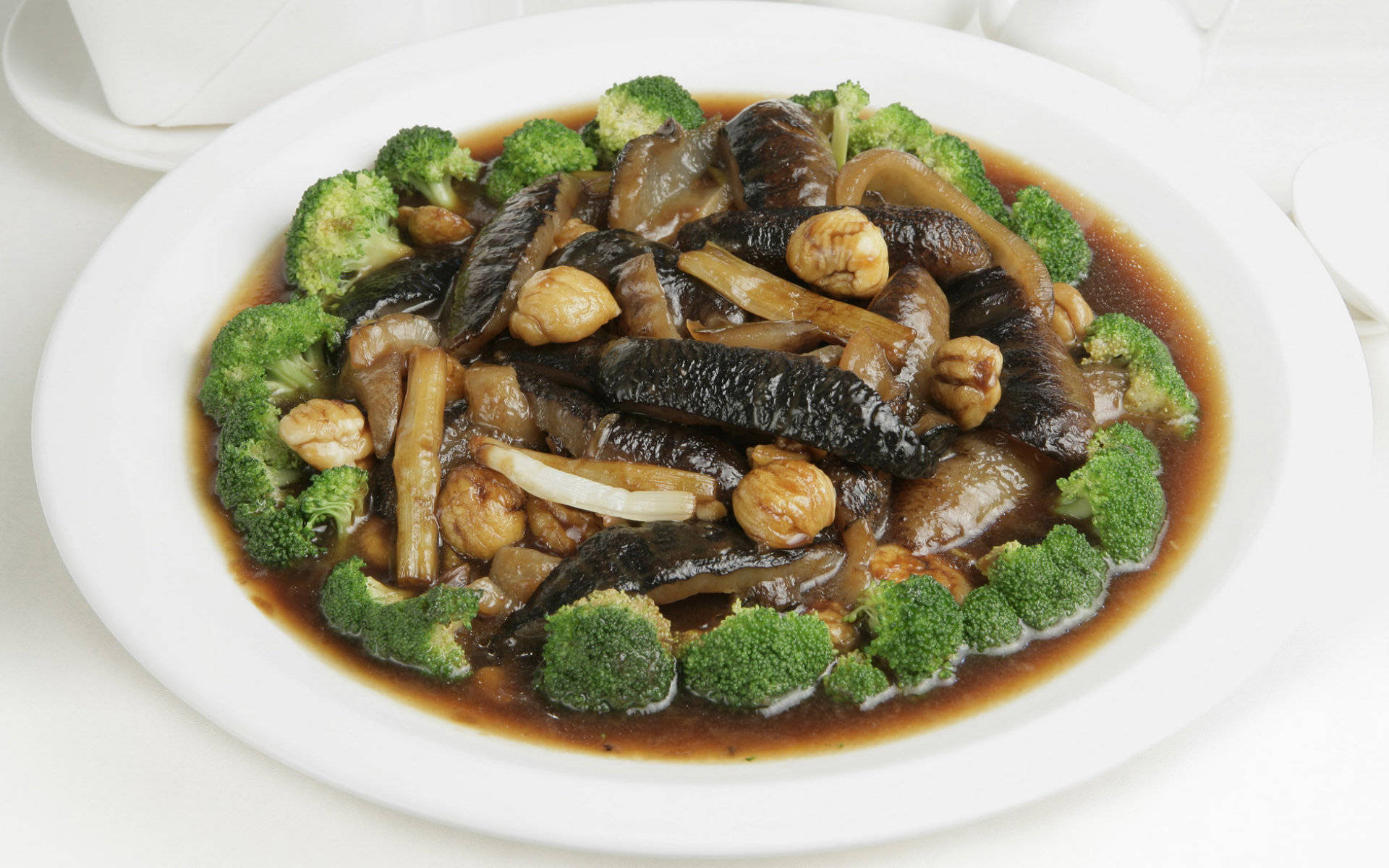 4k Food Shiitake Mushroom And Broccoli Wallpaper