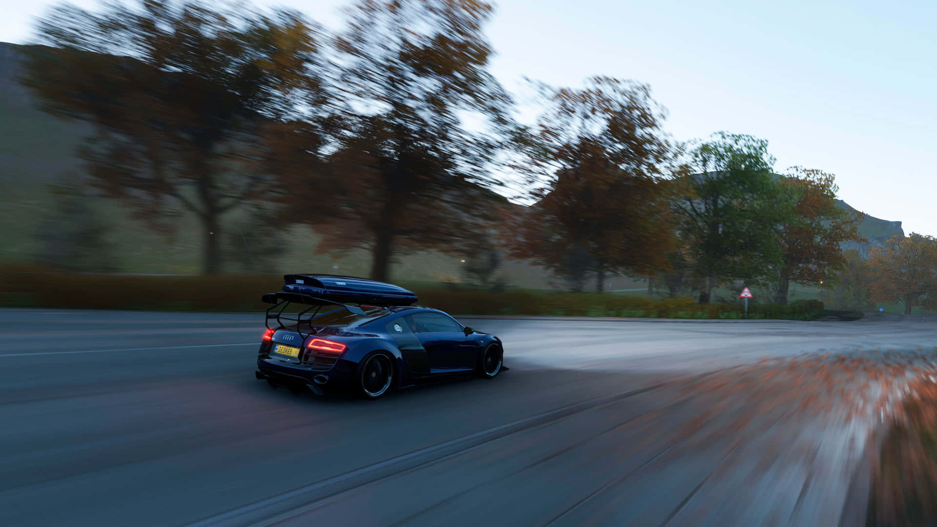 4k Forza Horizon 4 Background Black Car On The Road Wallpaper